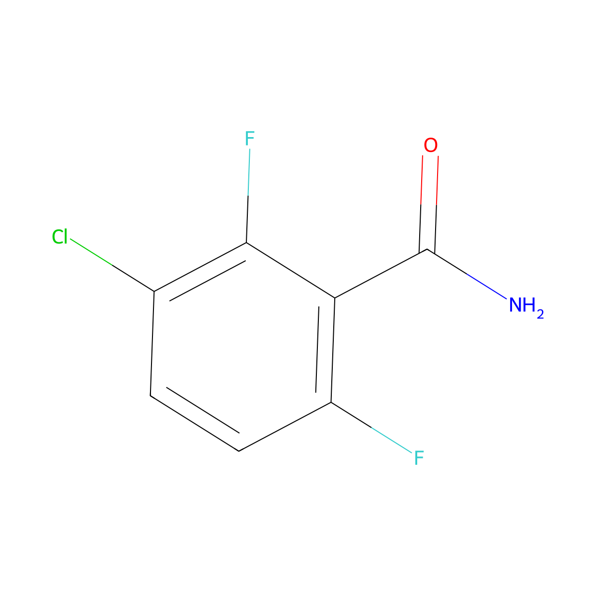 3-Chloro-2,6-difluorobenzamide molecular structure, CAS 261762-41-8