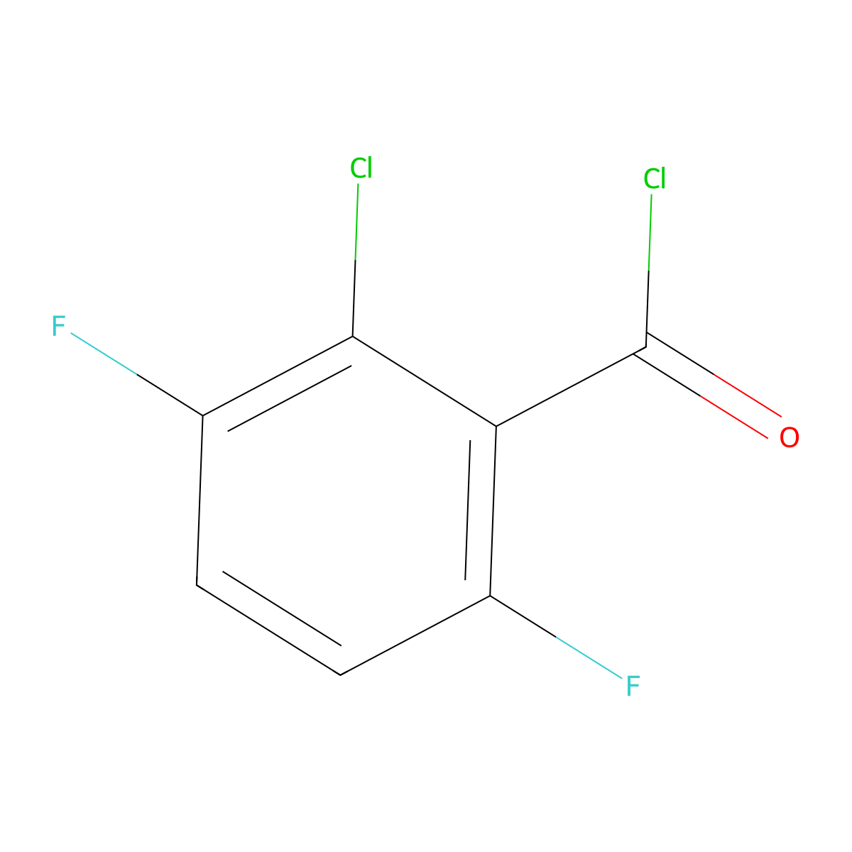 2-Chloro-3,6-difluorobenzoyl chloride molecular structure, CAS 261762-42-9
