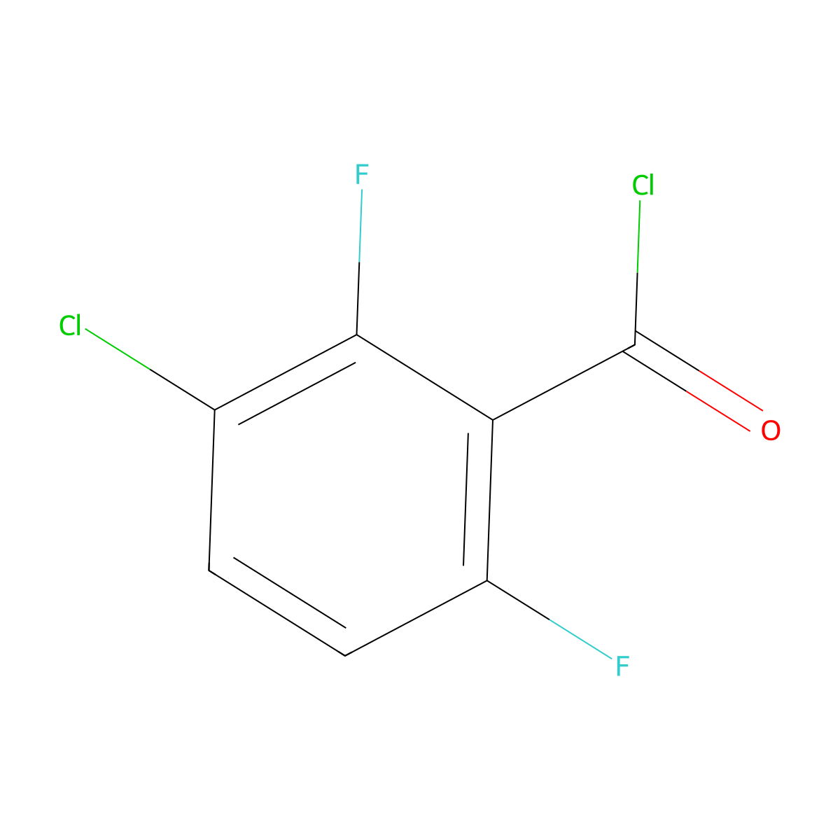 3-Chloro-2,6-difluorobenzoyl chloride molecular structure, CAS 261762-43-0