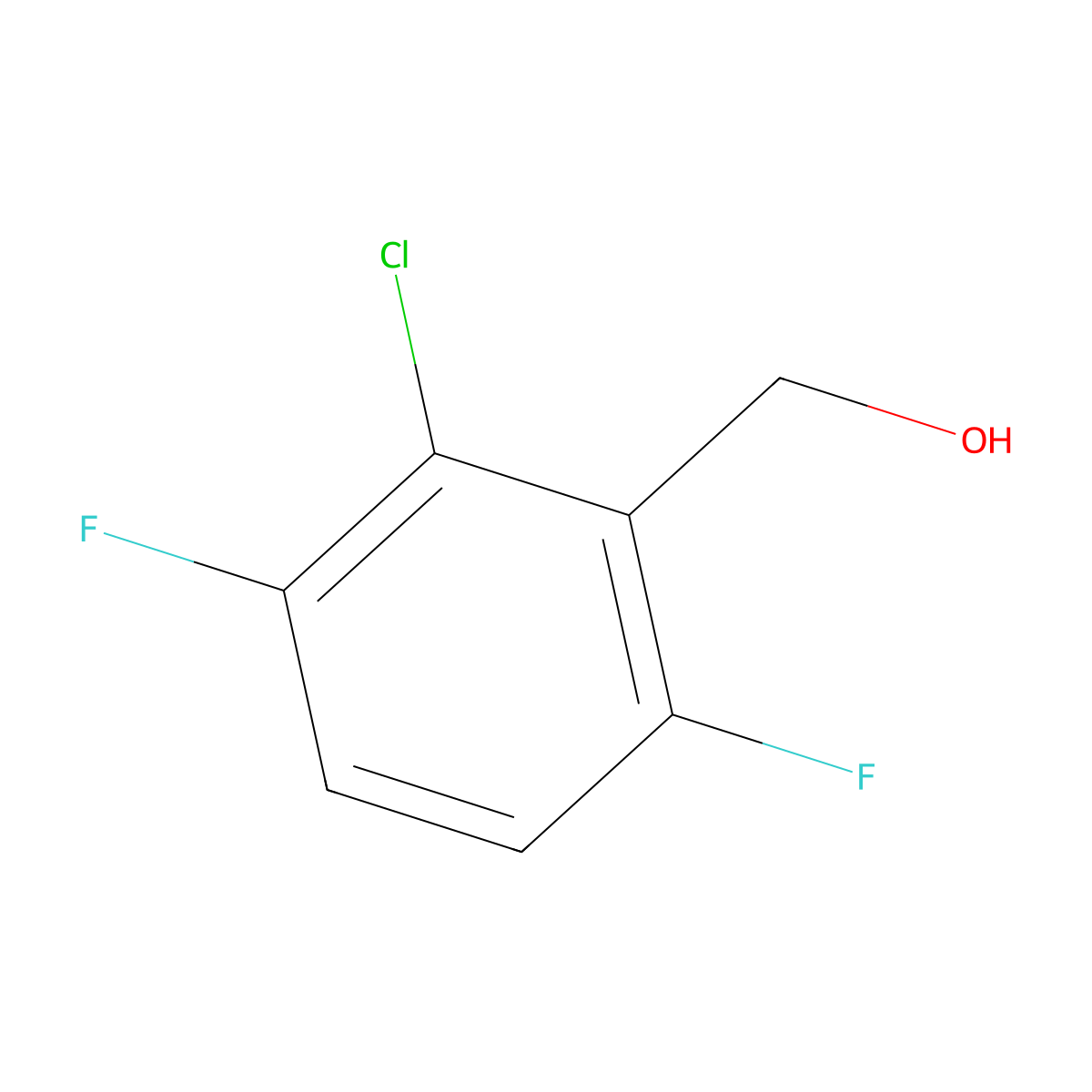 (2-Chloro-3,6-difluorophenyl)methanol molecular structure, CAS 261762-44-1