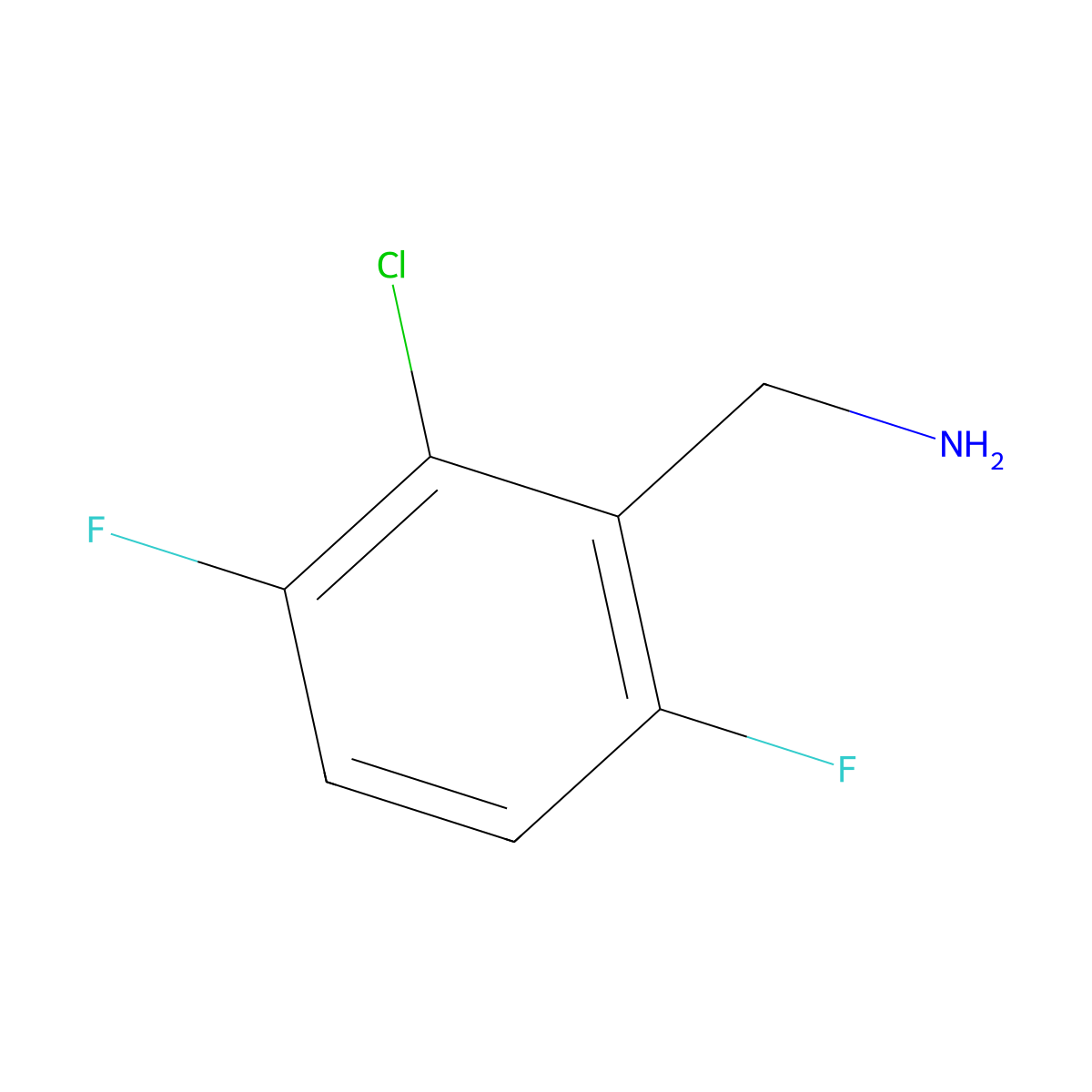 2-Chloro-3,6-difluorobenzylamine molecular structure, CAS 261762-45-2
