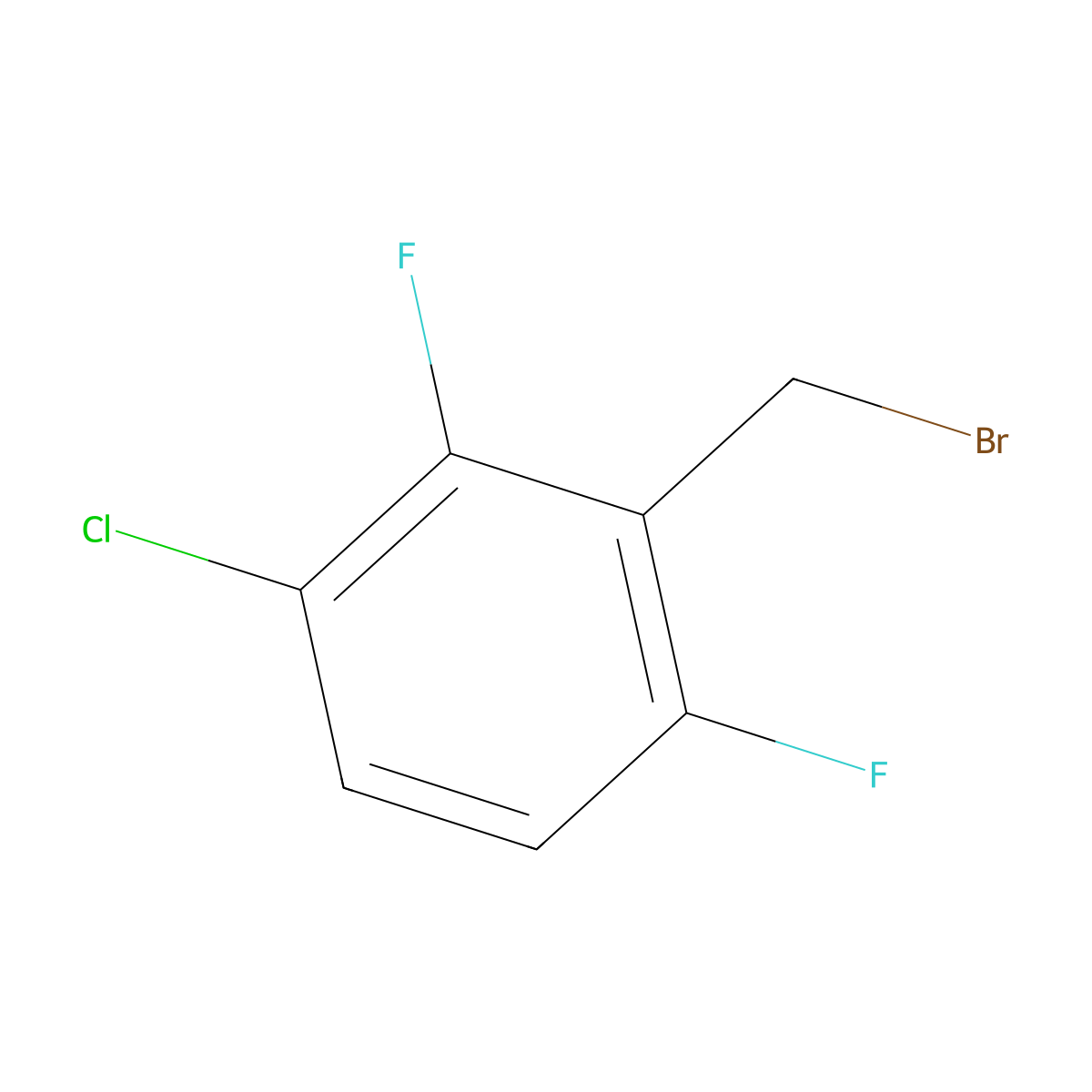 2-(Bromomethyl)-4-chloro-1,3-difluorobenzene molecular structure, CAS 261762-47-4