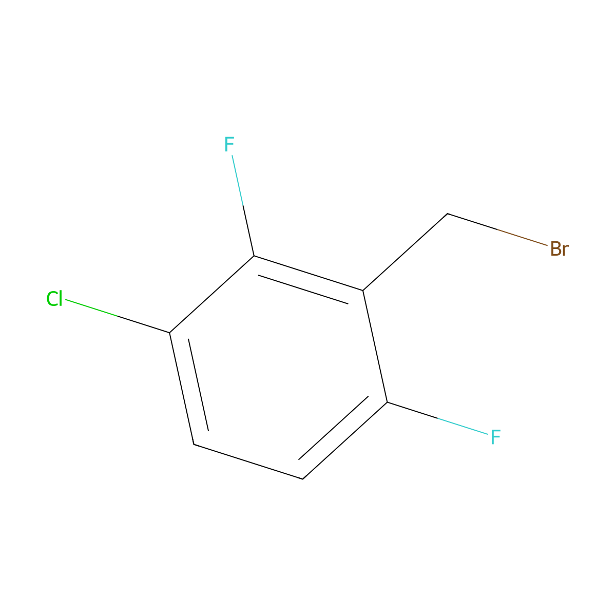 2-(Bromomethyl)-4-chloro-1,3-difluorobenzene molecular structure, CAS 261762-47-4
