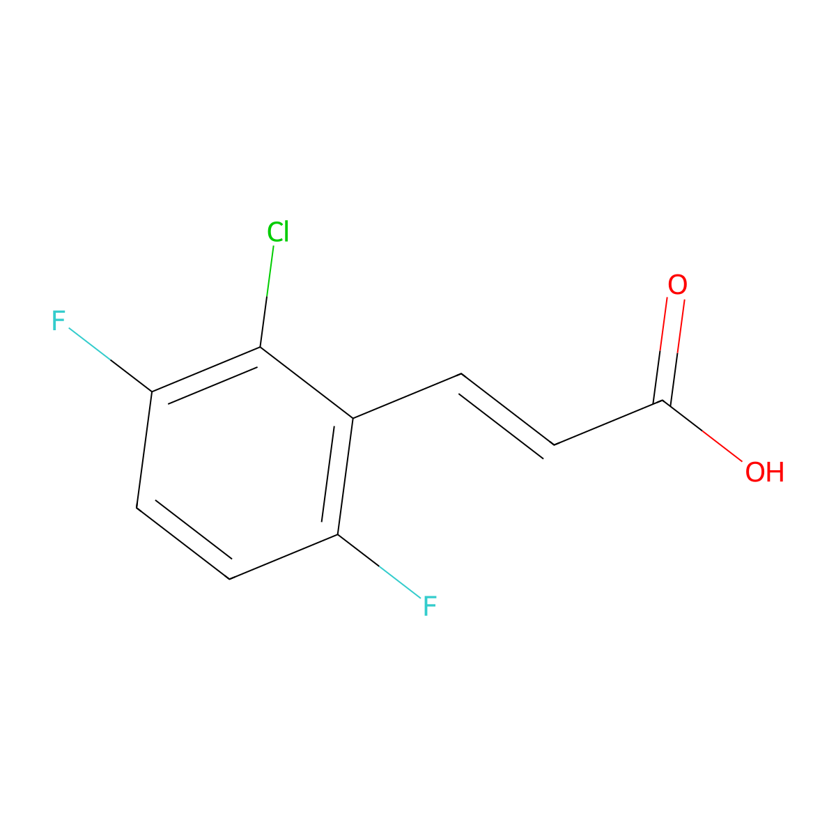 2-Chloro-3,6-difluorocinnamic acid molecular structure, CAS 261762-48-5