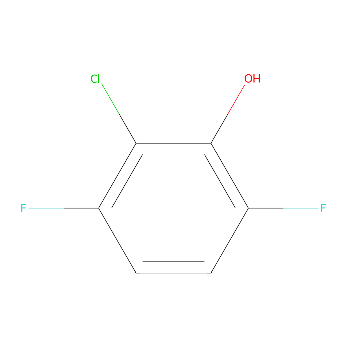 2-Chloro-3,6-difluorophenol molecular structure, CAS 261762-50-9
