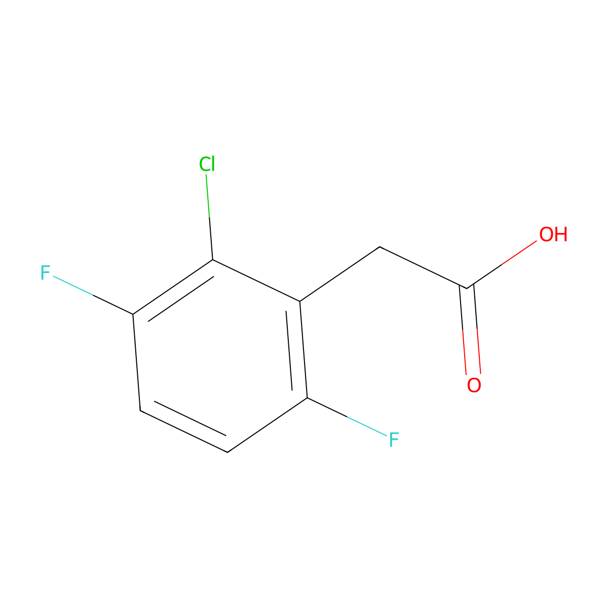 2-Chloro-3,6-difluorobenzeneacetic acid molecular structure, CAS 261762-52-1