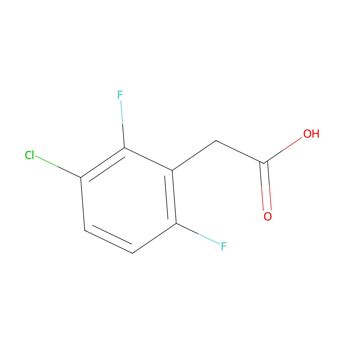 3-Chloro-2,6-difluorophenylacetic acid molecular structure, CAS 261762-53-2