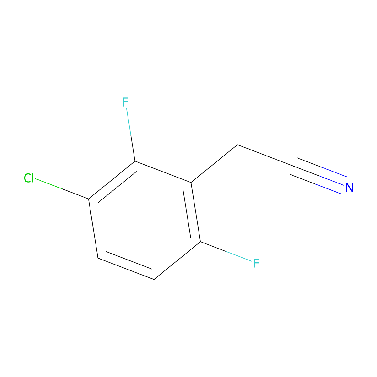 3-Chloro-2,6-difluorophenylacetonitrile molecular structure, CAS 261762-55-4