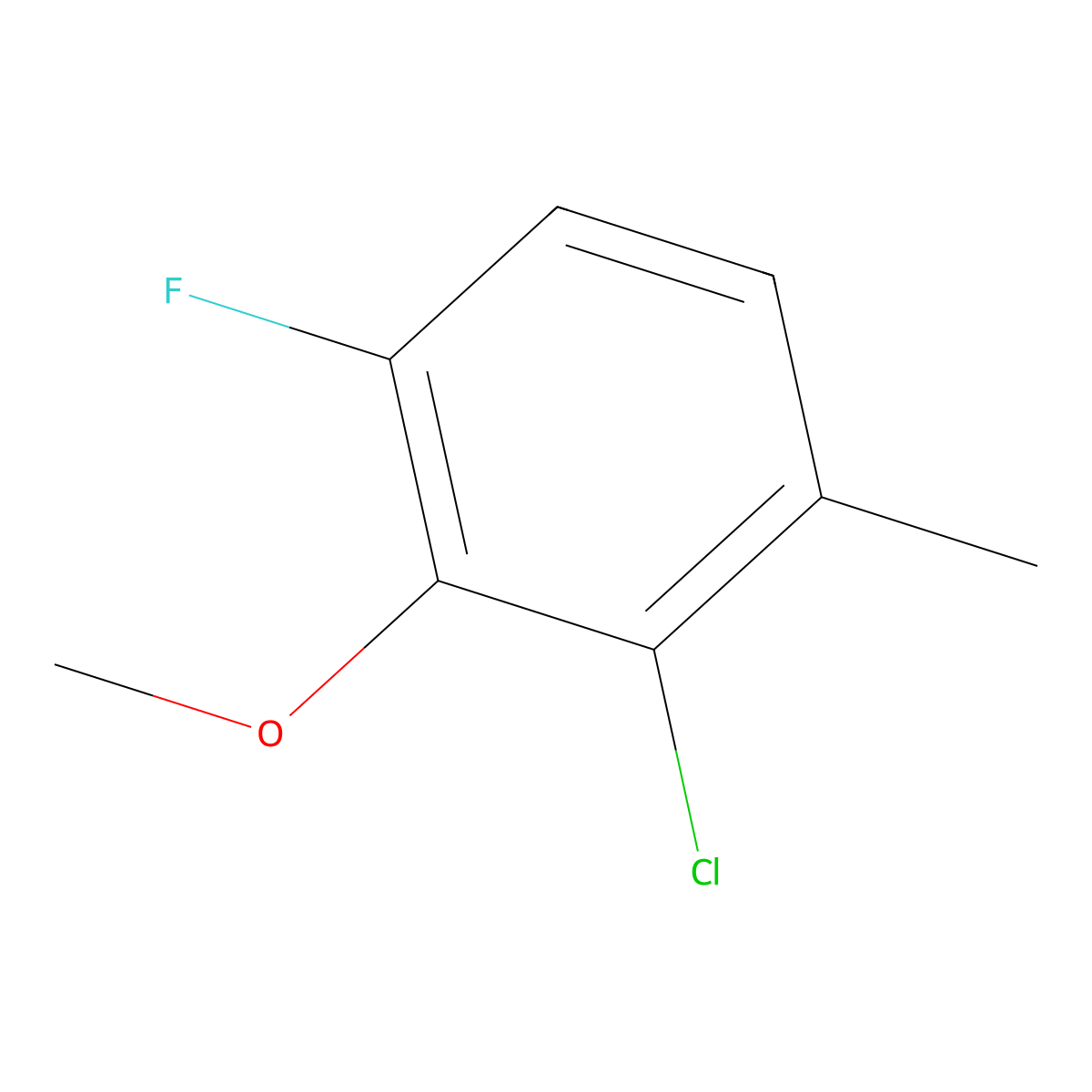 2-Chloro-4-fluoro-3-methoxy-1-methylbenzene molecular structure, CAS 261762-79-2
