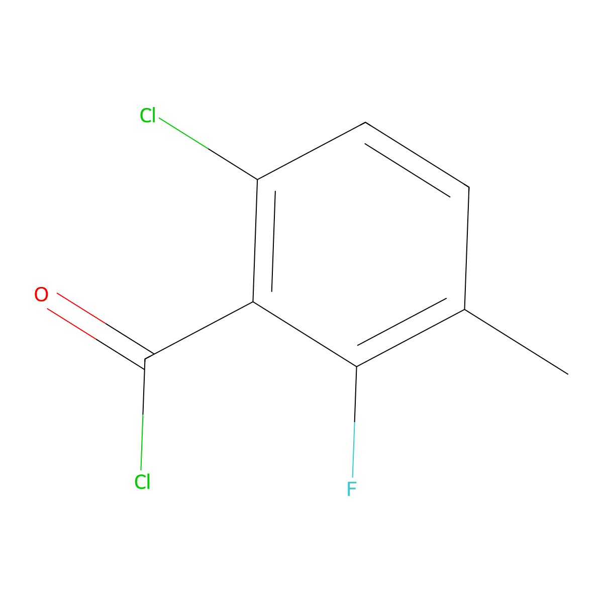 6-Chloro-2-fluoro-3-methylbenzoyl chloride molecular structure, CAS 261762-82-7