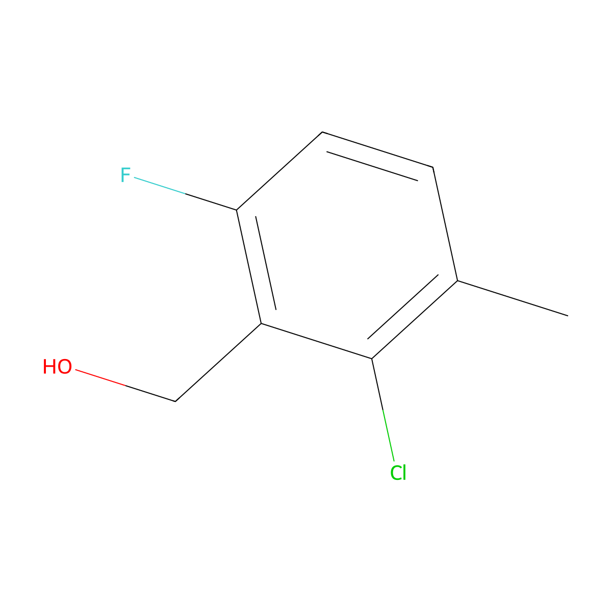 2-Chloro-6-fluoro-3-methylbenzyl alcohol molecular structure, CAS 261762-83-8