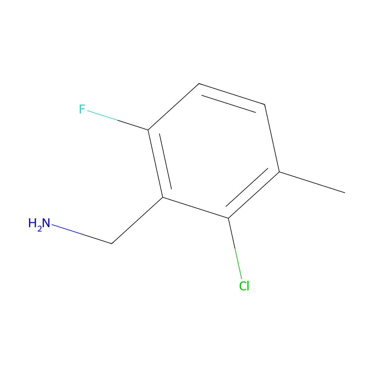 2-Chloro-6-fluoro-3-methylbenzylamine molecular structure, CAS 261762-85-0