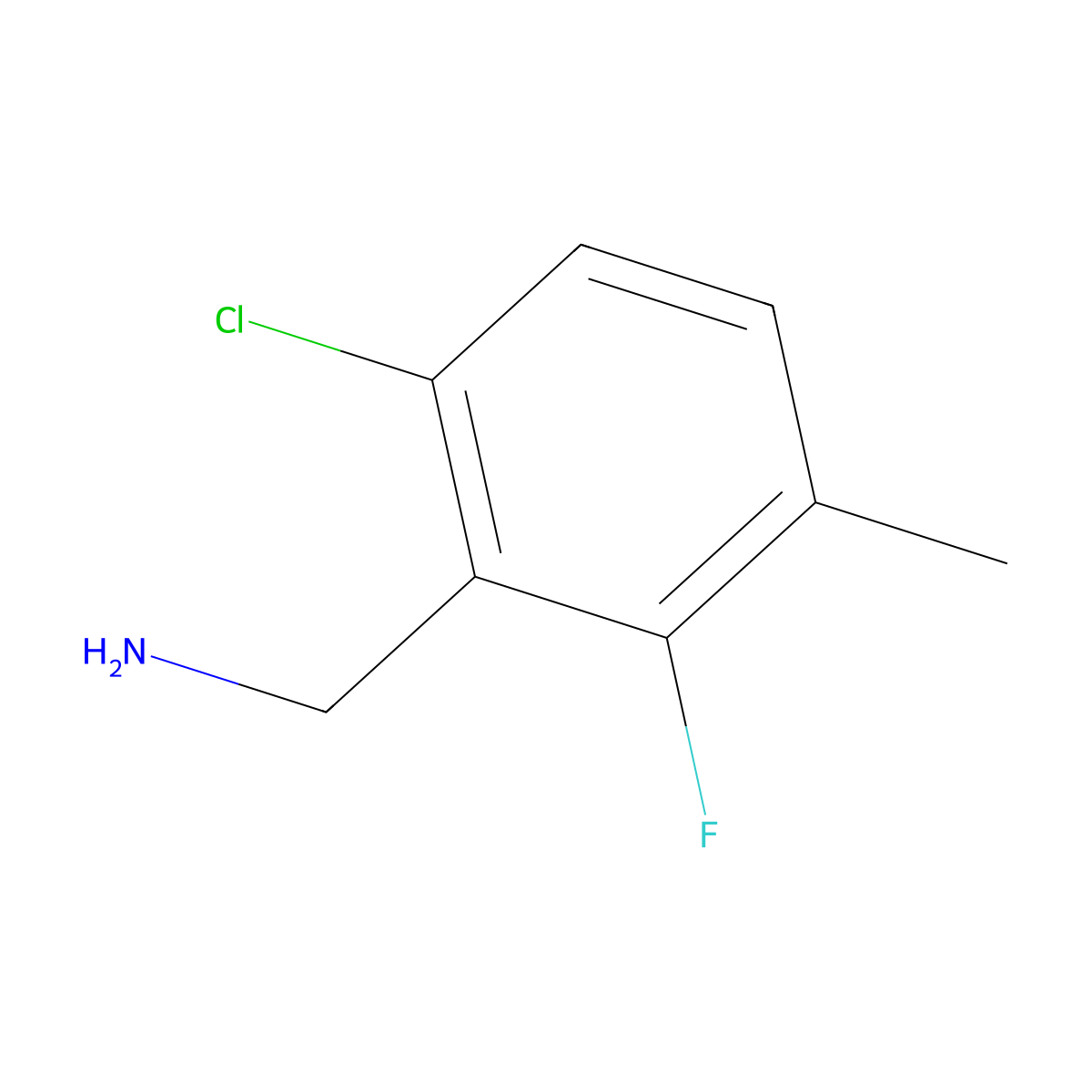 6-Chloro-2-fluoro-3-methylbenzylamine molecular structure, CAS 261762-86-1