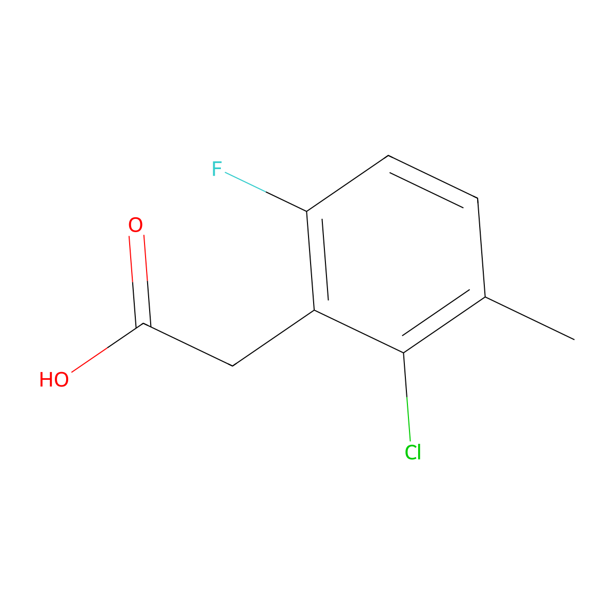 2-Chloro-6-fluoro-3-methylphenylacetic acid molecular structure, CAS 261762-92-9