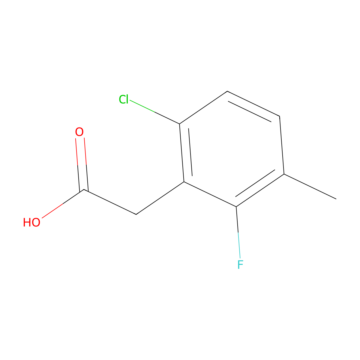 6-Chloro-2-fluoro-3-methylphenylacetic acid molecular structure, CAS 261762-93-0