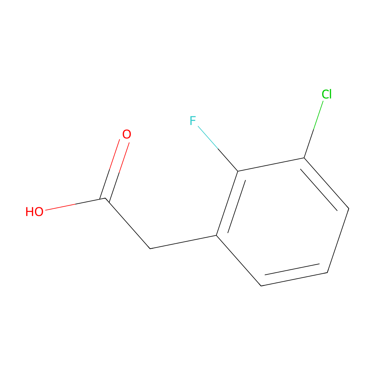 3-Chloro-2-fluorophenylacetic acid molecular structure, CAS 261762-96-3