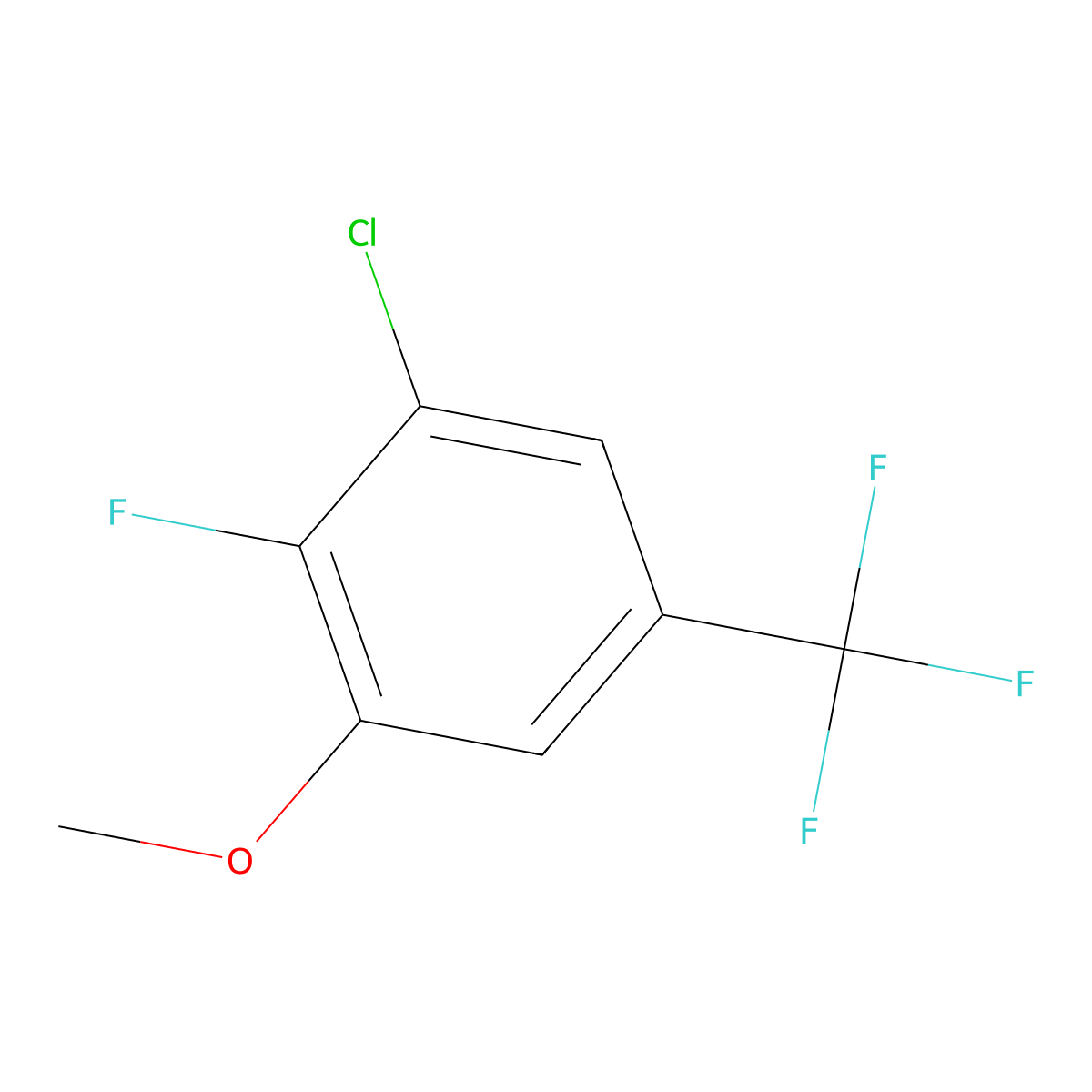 3-Chloro-2-fluoro-5-(trifluoromethyl)anisole molecular structure, CAS 261763-01-3