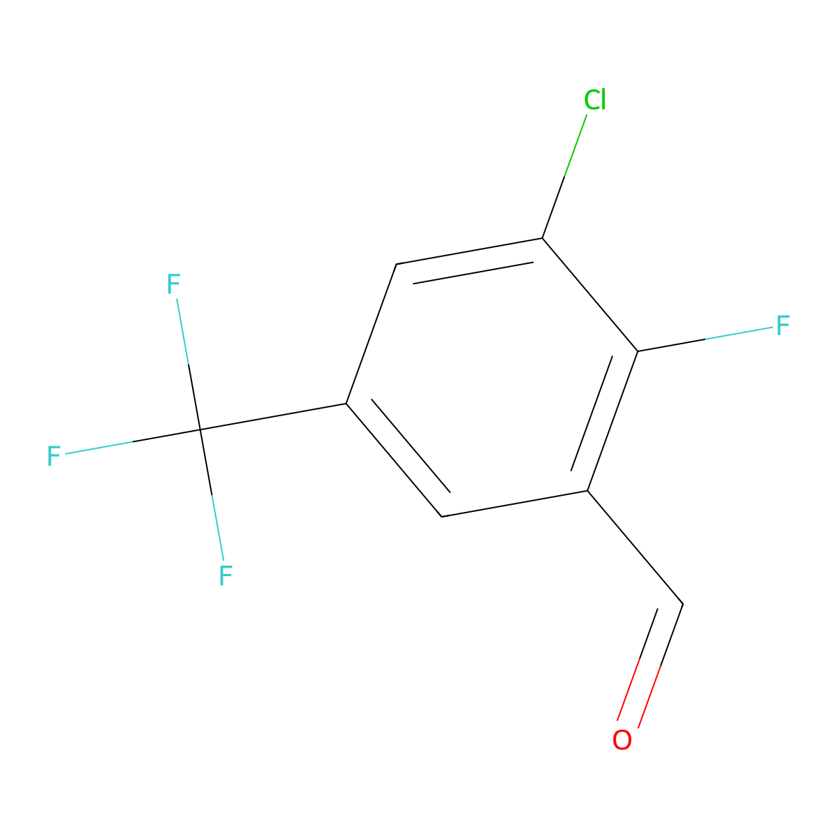 3-Chloro-2-fluoro-5-(trifluoromethyl)benzaldehyde molecular structure, CAS 261763-02-4