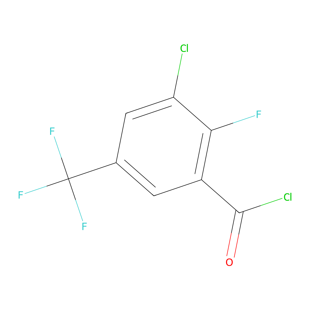 3-Chloro-2-fluoro-5-(trifluoromethyl)benzoyl chloride molecular structure, CAS 261763-03-5