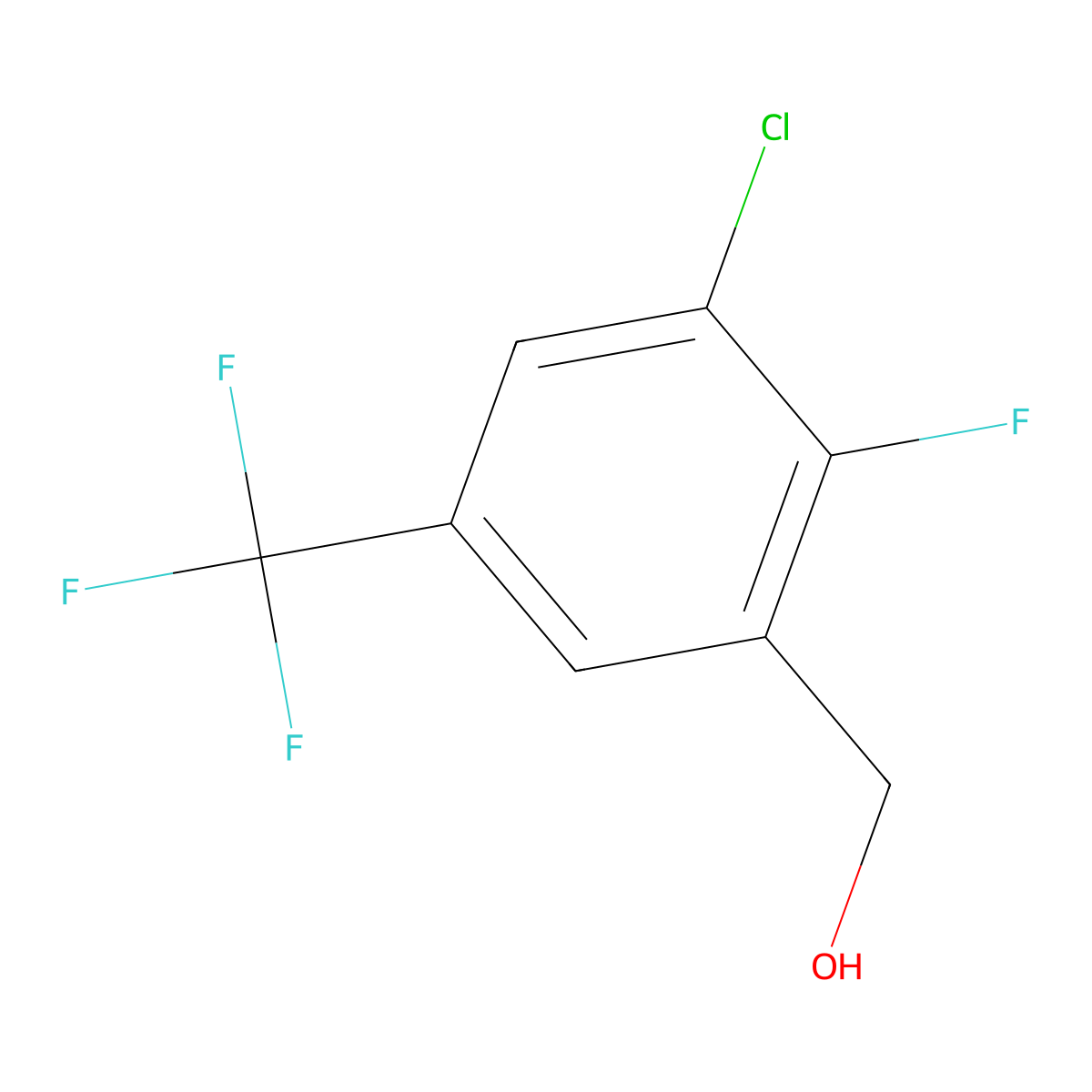 3-Chloro-2-fluoro-5-(trifluoromethyl)benzyl alcohol molecular structure, CAS 261763-05-7