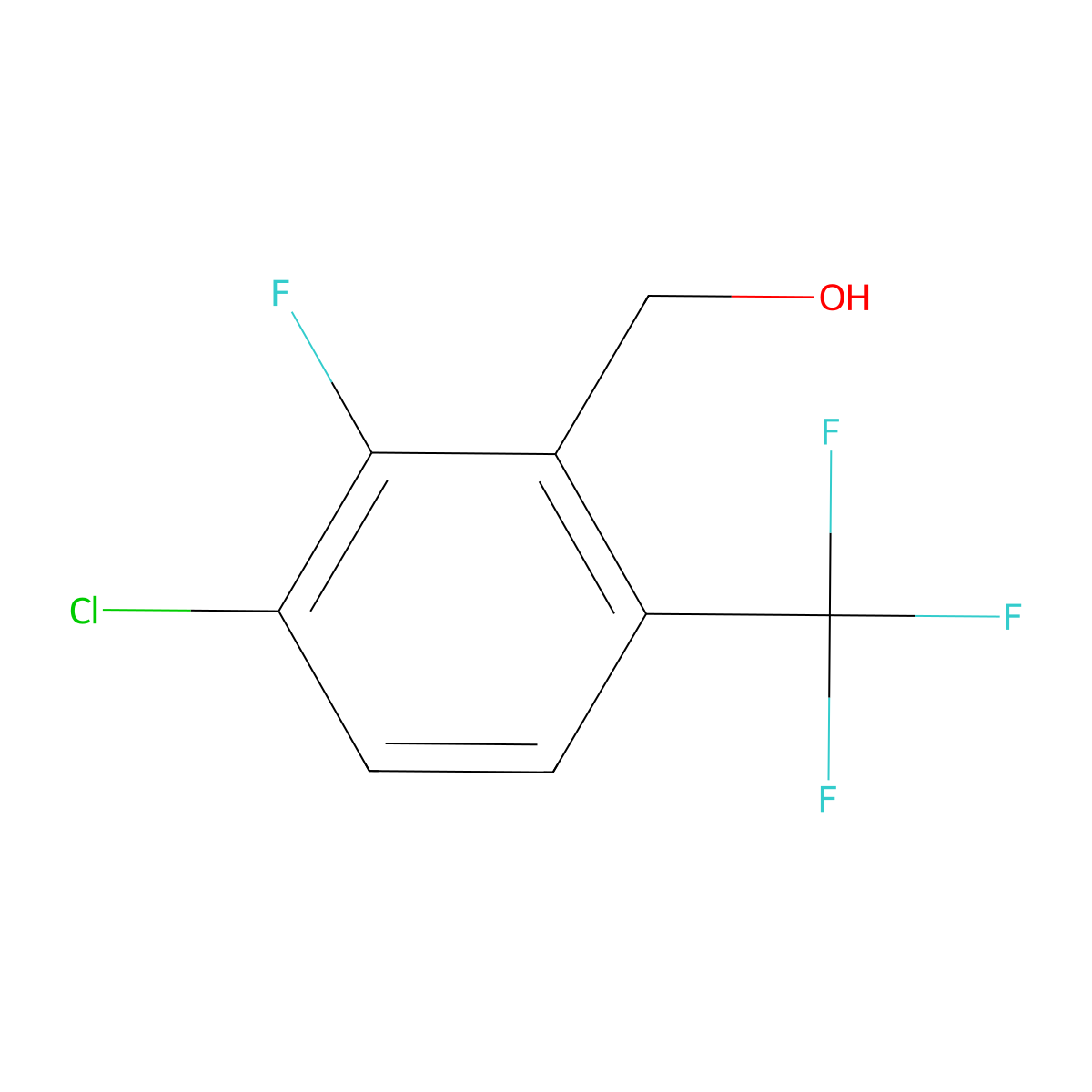 3-Chloro-2-fluoro-6-(trifluoromethyl)benzyl alcohol molecular structure, CAS 261763-06-8