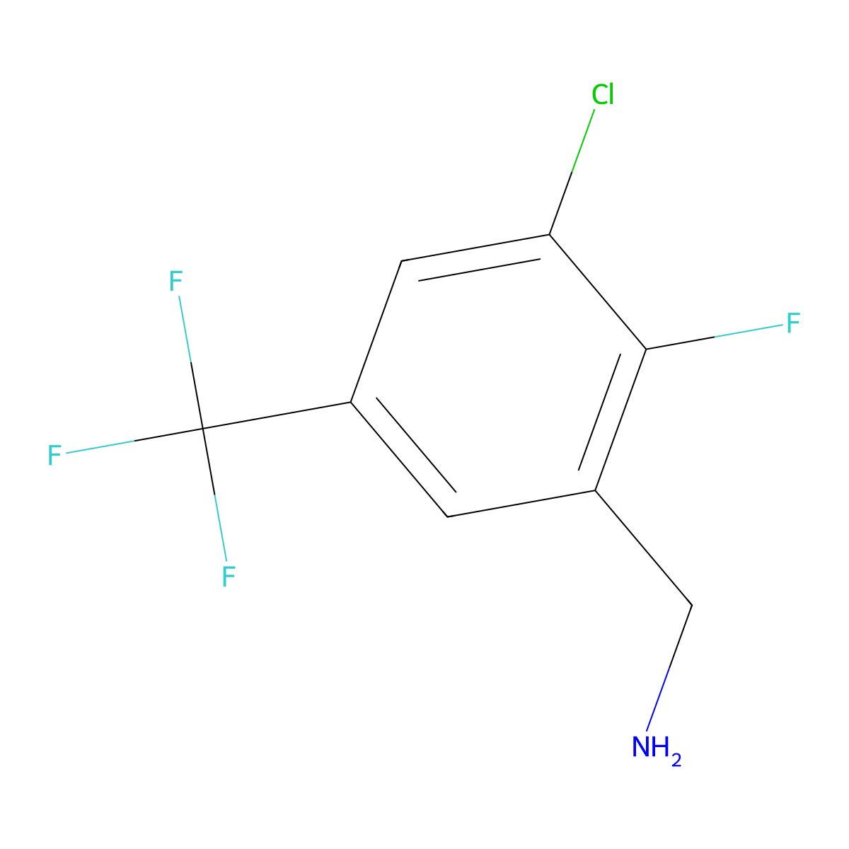 3-Chloro-2-fluoro-5-(trifluoromethyl)benzylamine molecular structure, CAS 261763-07-9