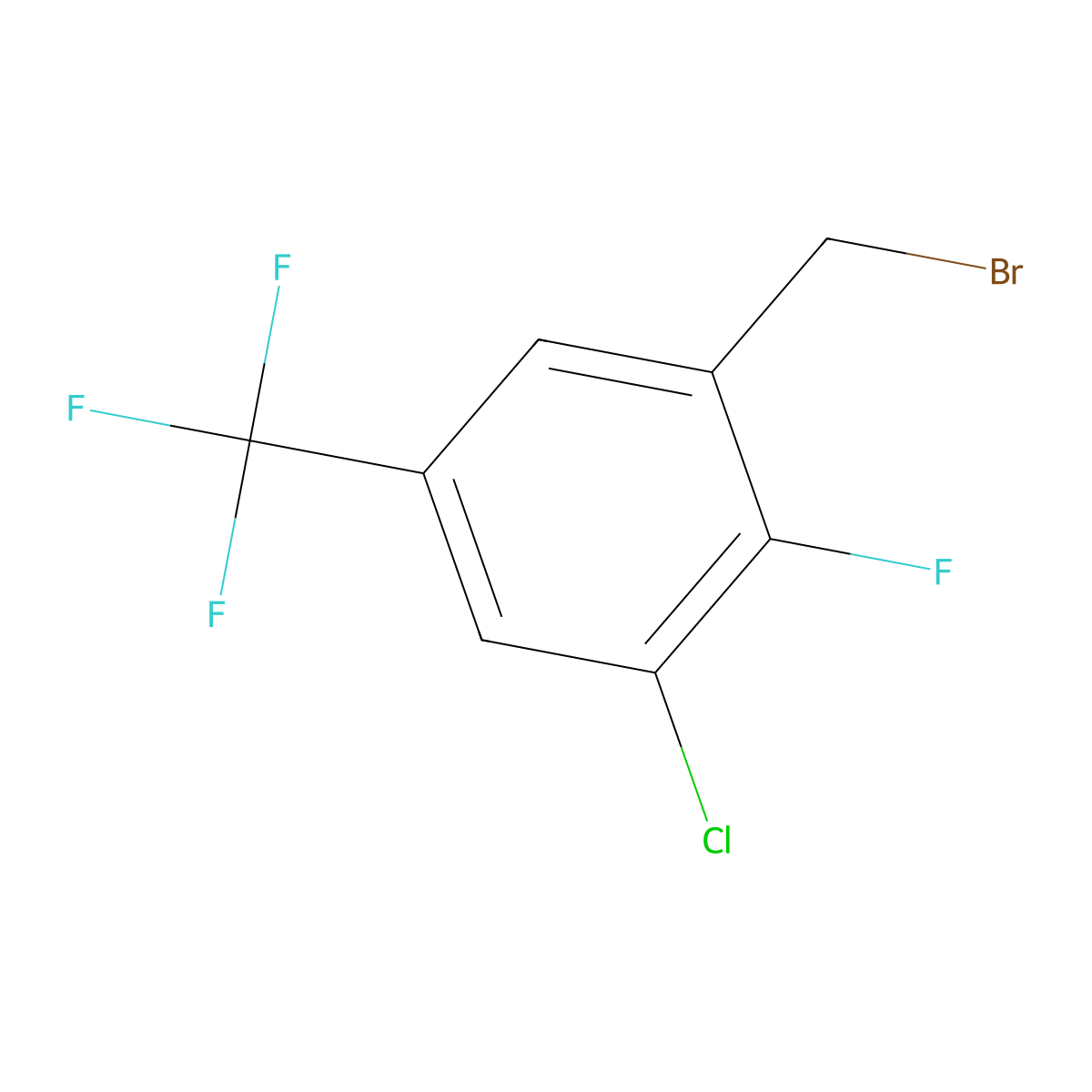 3-Chloro-2-fluoro-5-(trifluoromethyl)benzyl bromide molecular structure, CAS 261763-09-1
