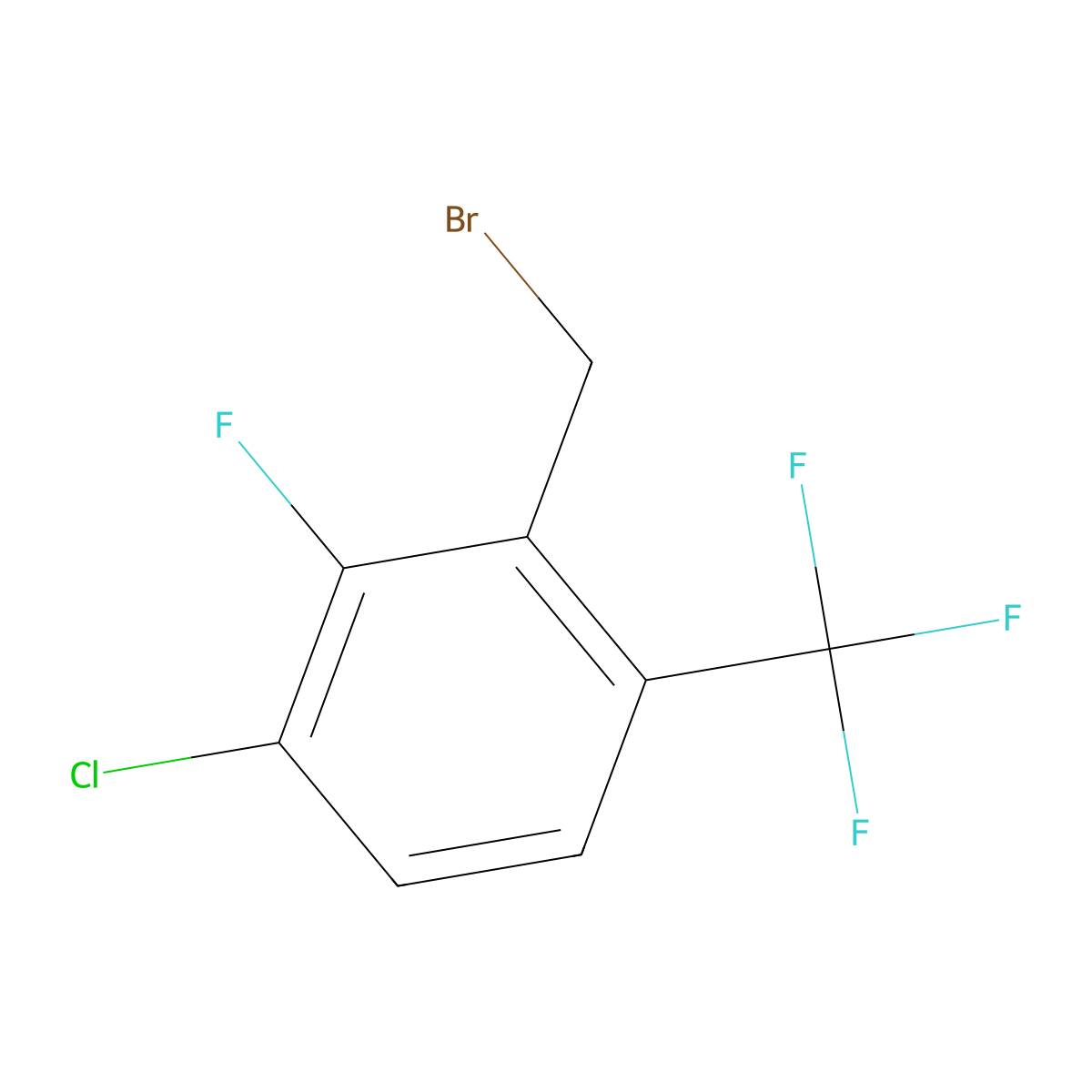 3-Chloro-2-fluoro-6-(trifluoromethyl)benzyl bromide molecular structure, CAS 261763-10-4