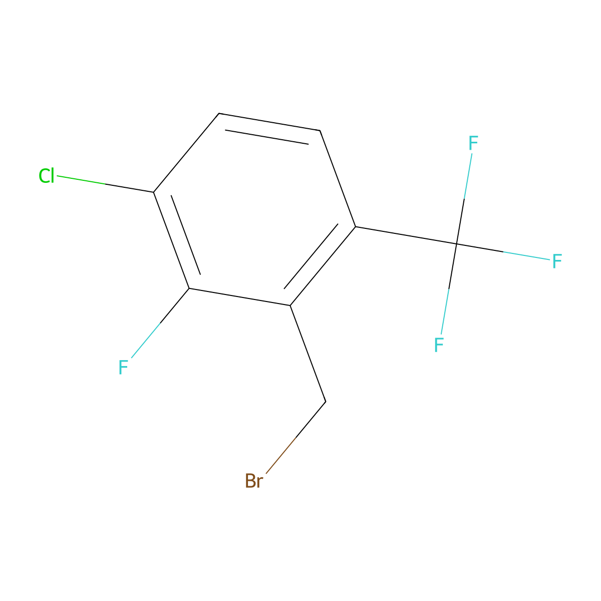 3-Chloro-2-fluoro-6-(trifluoromethyl)benzyl bromide molecular structure, CAS 261763-10-4