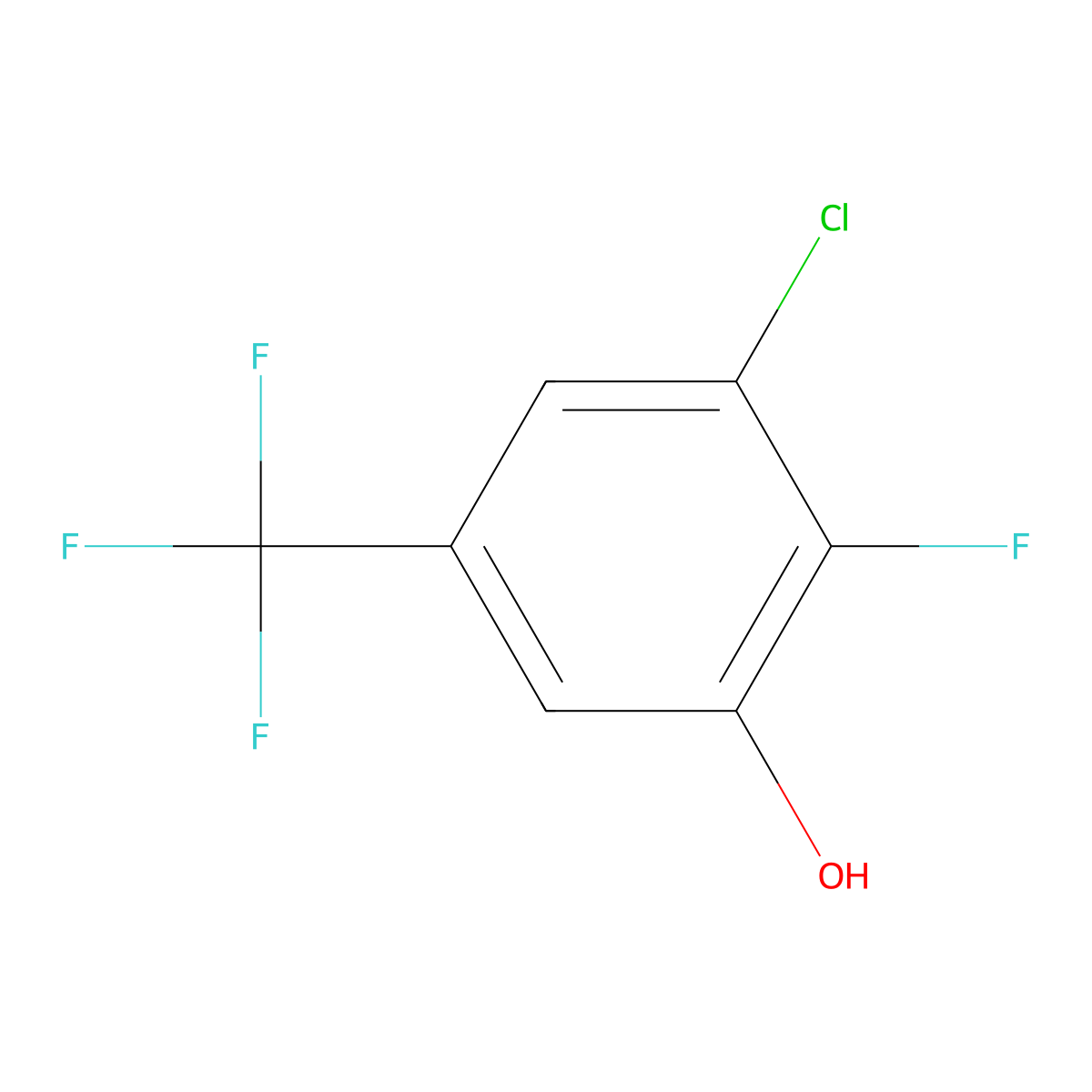 3-Chloro-2-fluoro-5-(trifluoromethyl)phenol molecular structure, CAS 261763-12-6