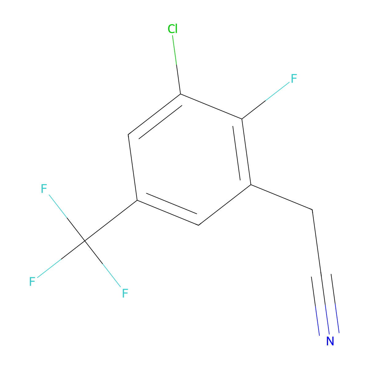 3-Chloro-2-fluoro-5-(trifluoromethyl)phenylacetonitrile molecular structure, CAS 261763-15-9