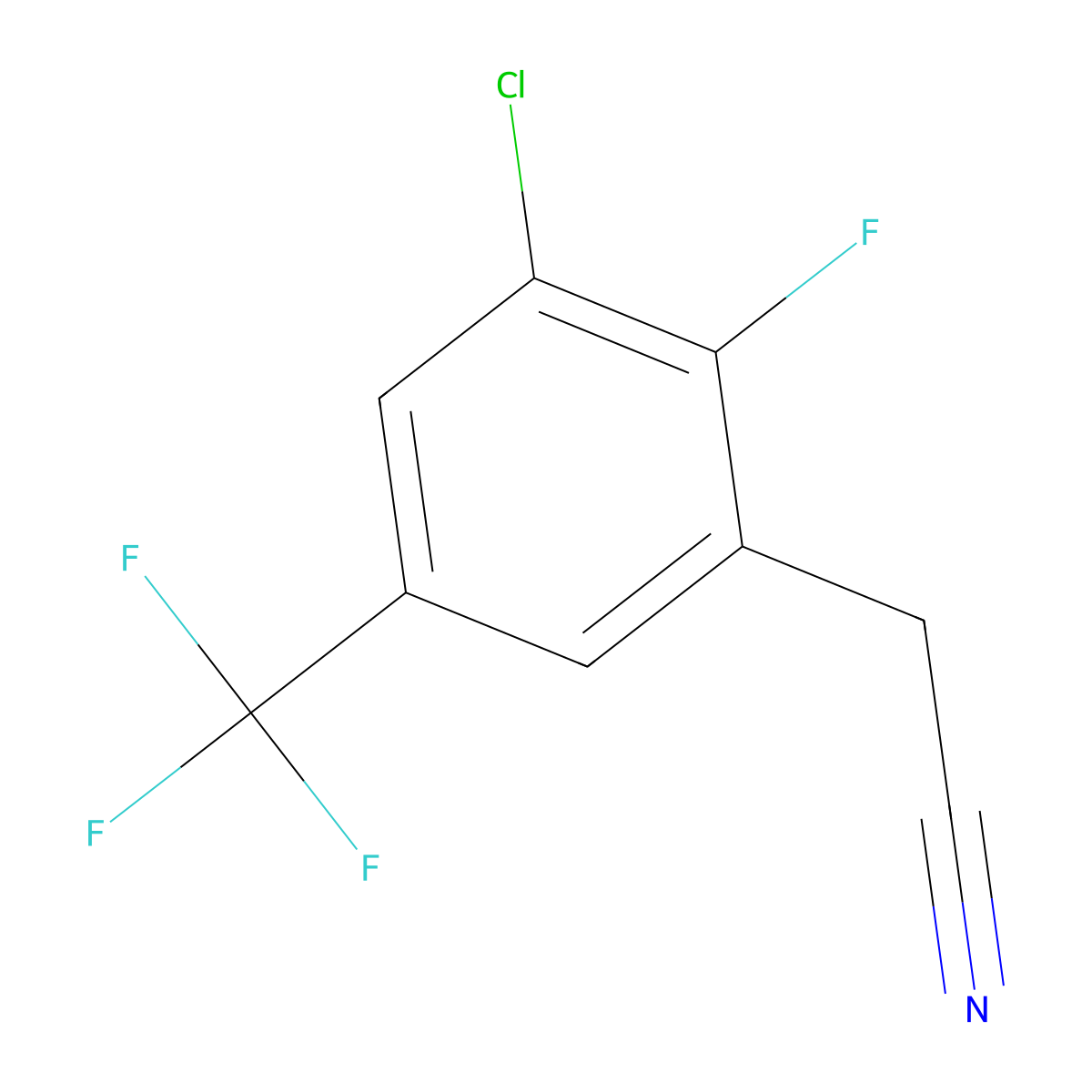 3-Chloro-2-fluoro-5-(trifluoromethyl)phenylacetonitrile molecular structure, CAS 261763-15-9