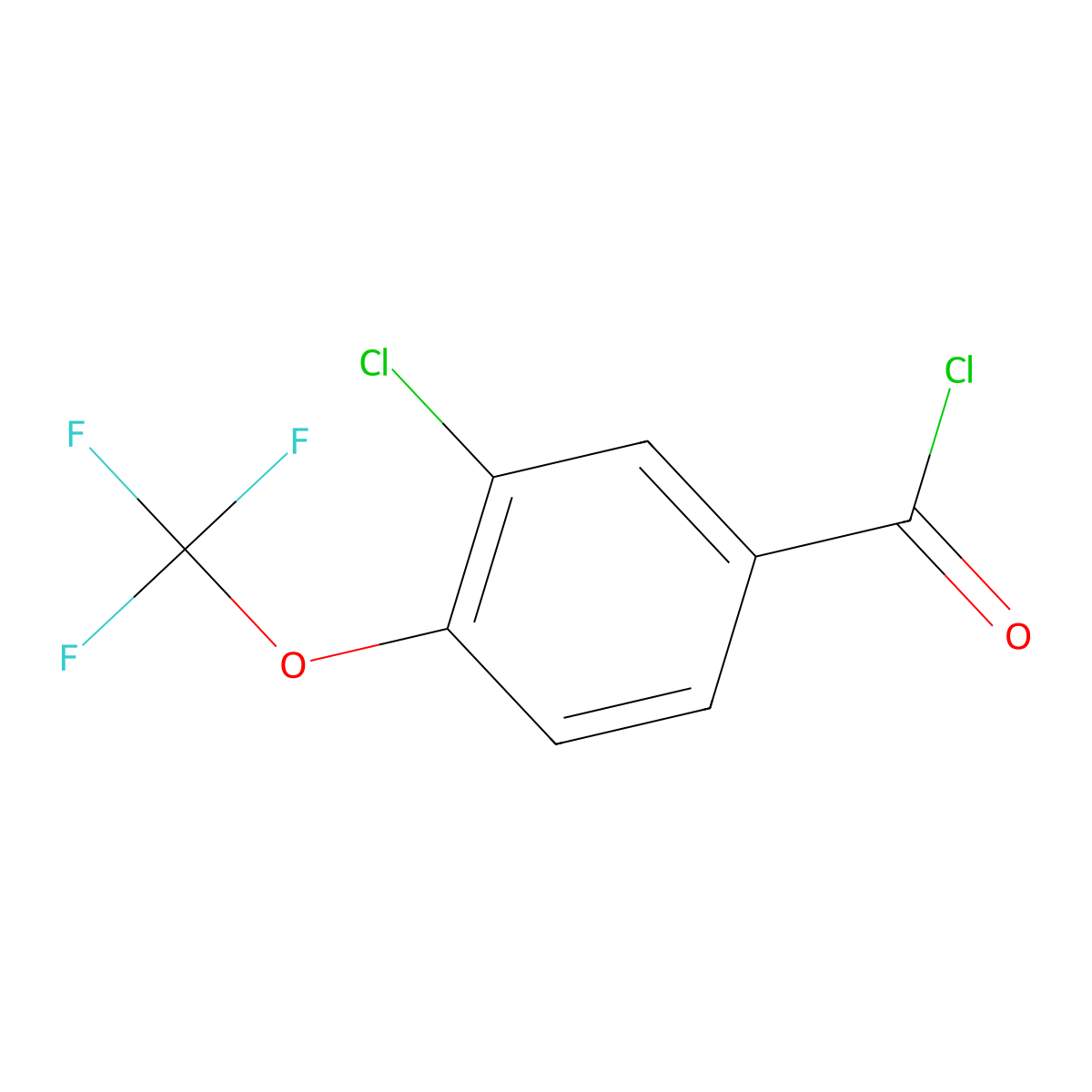 3-Chloro-4-(trifluoromethoxy)benzoyl chloride molecular structure, CAS 261763-17-1