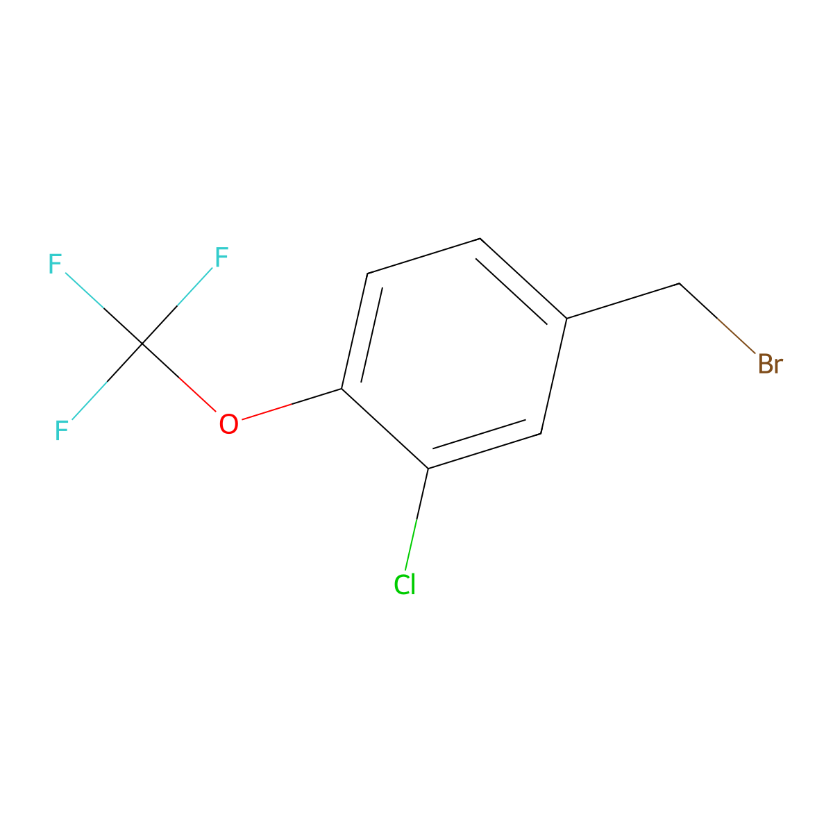 4-(Bromomethyl)-2-chloro-1-(trifluoromethoxy)benzene molecular structure, CAS 261763-18-2