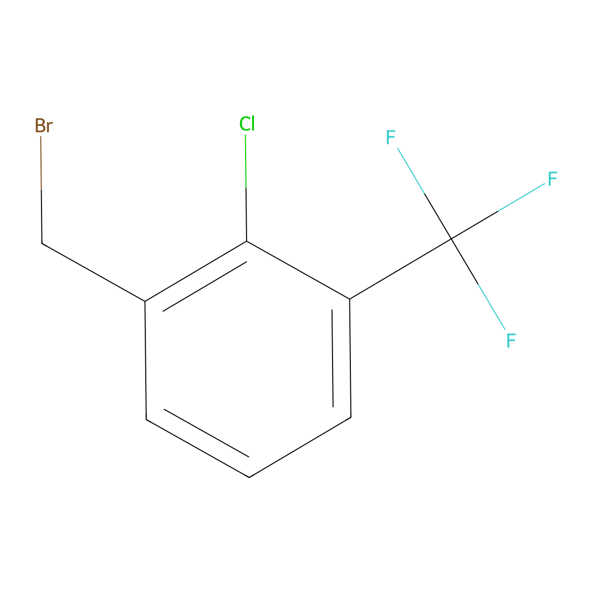 1-(Bromomethyl)-2-chloro-3-(trifluoromethyl)benzene molecular structure, CAS 261763-22-8