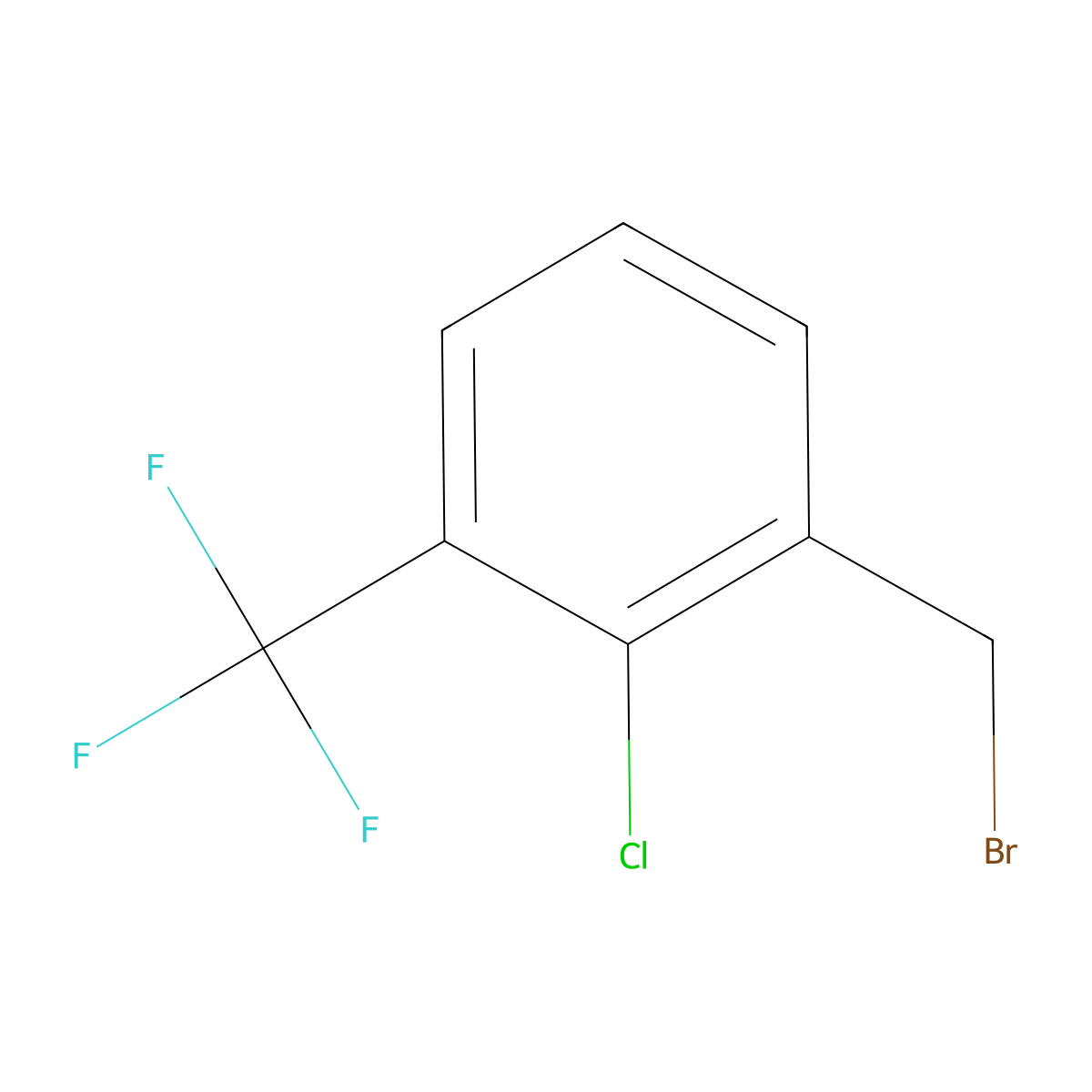 1-(Bromomethyl)-2-chloro-3-(trifluoromethyl)benzene molecular structure, CAS 261763-22-8