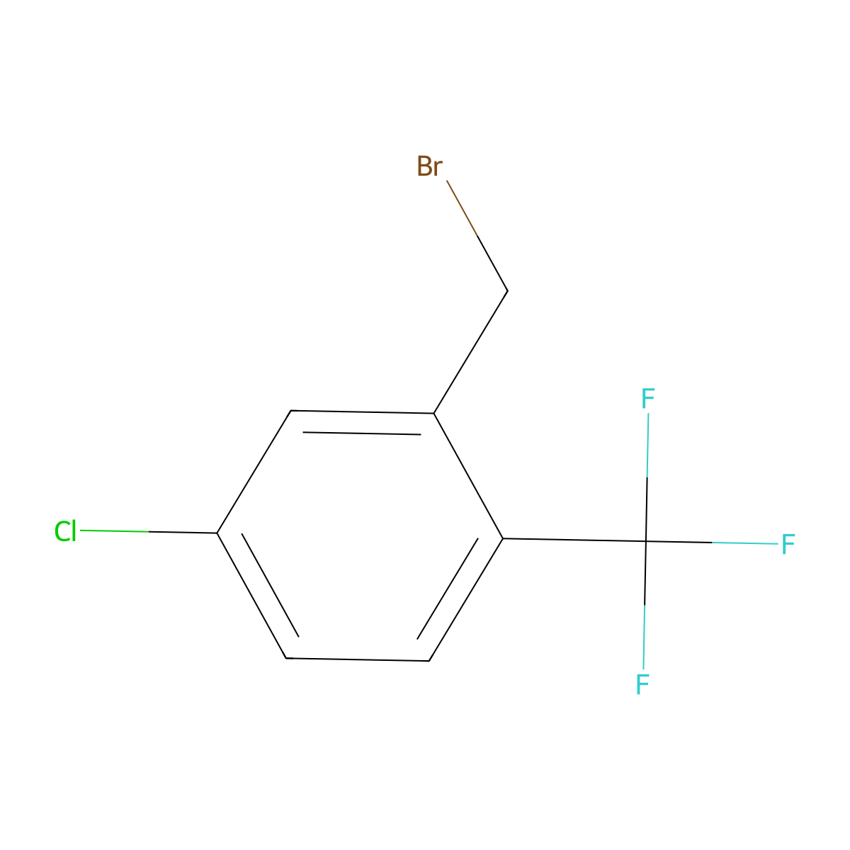2-(Bromomethyl)-4-chloro-1-(trifluoromethyl)benzene molecular structure, CAS 261763-24-0