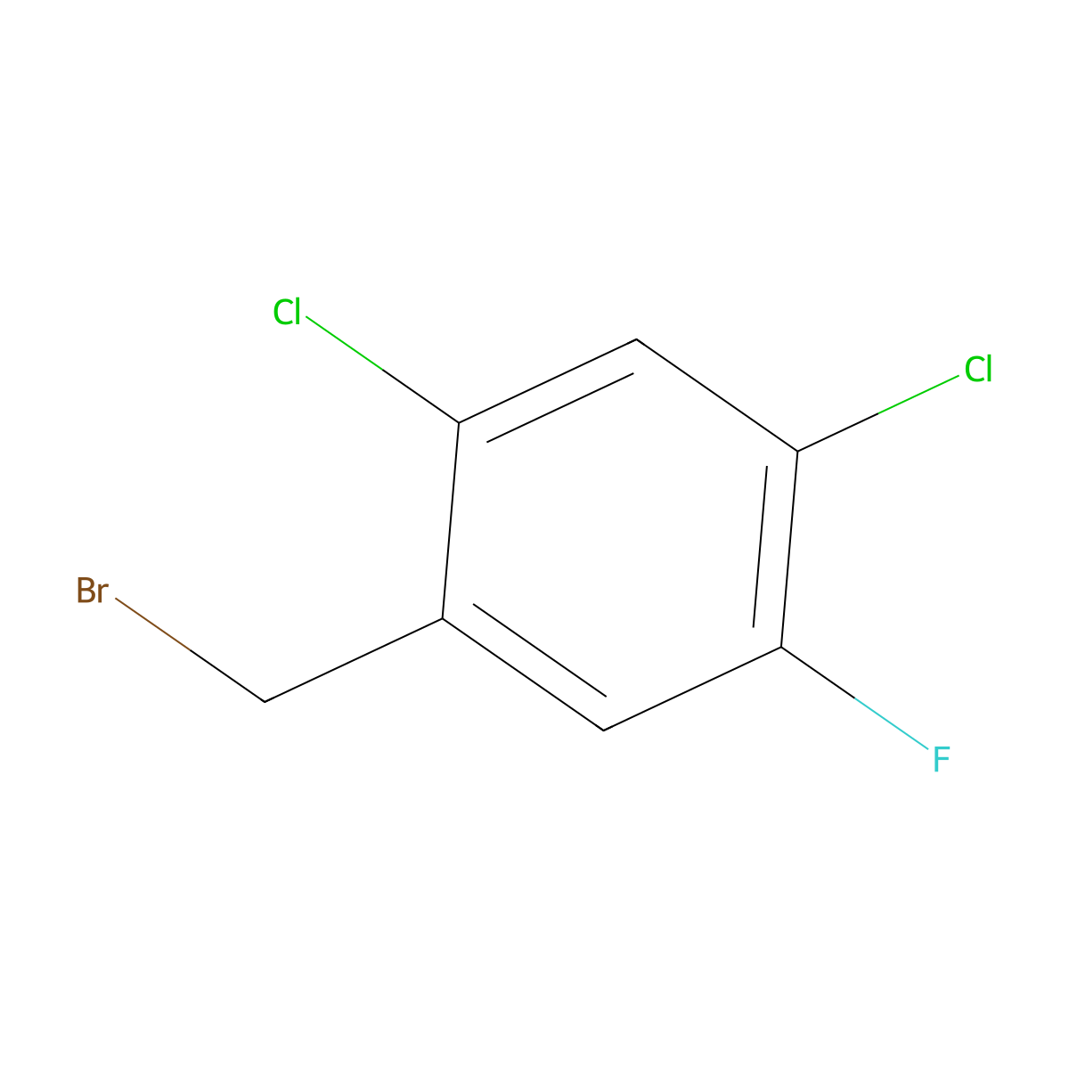 1-(Bromomethyl)-2,4-dichloro-5-fluorobenzene molecular structure, CAS 261763-27-3