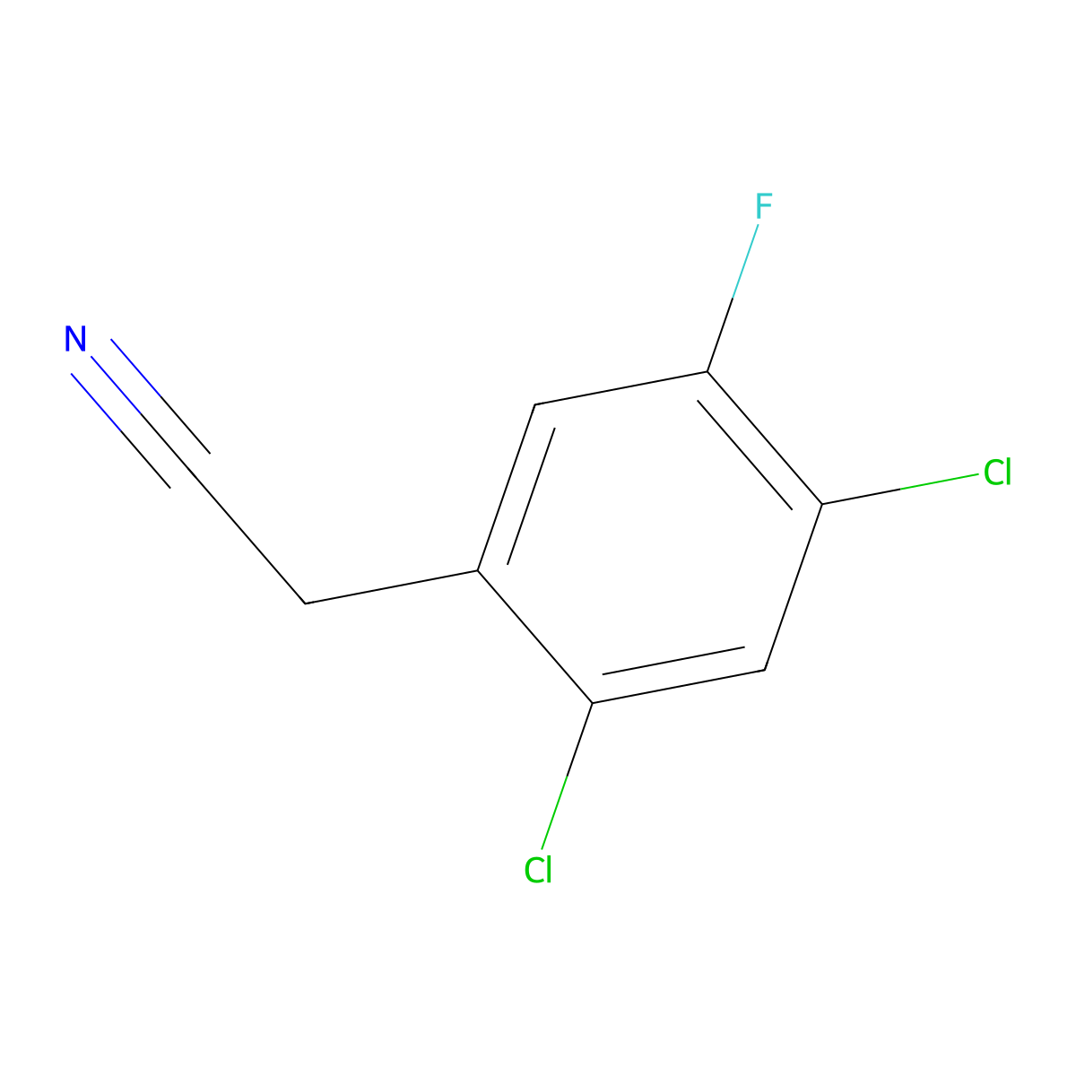 2,4-Dichloro-5-fluorobenzeneacetonitrile molecular structure, CAS 261763-28-4