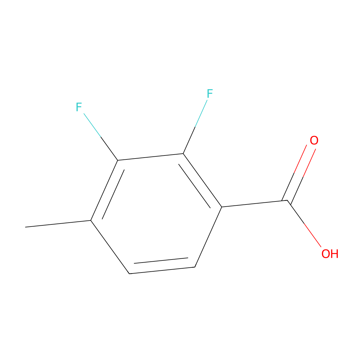2,3-Difluoro-4-methylbenzoic acid molecular structure, CAS 261763-37-5