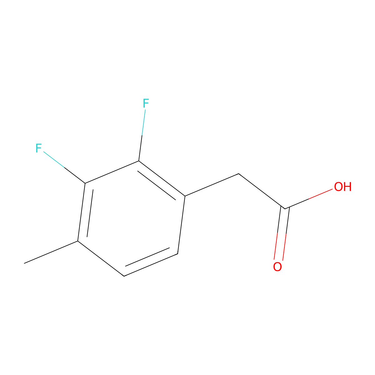 2,3-Difluoro-4-methylphenylacetic acid molecular structure, CAS 261763-47-7