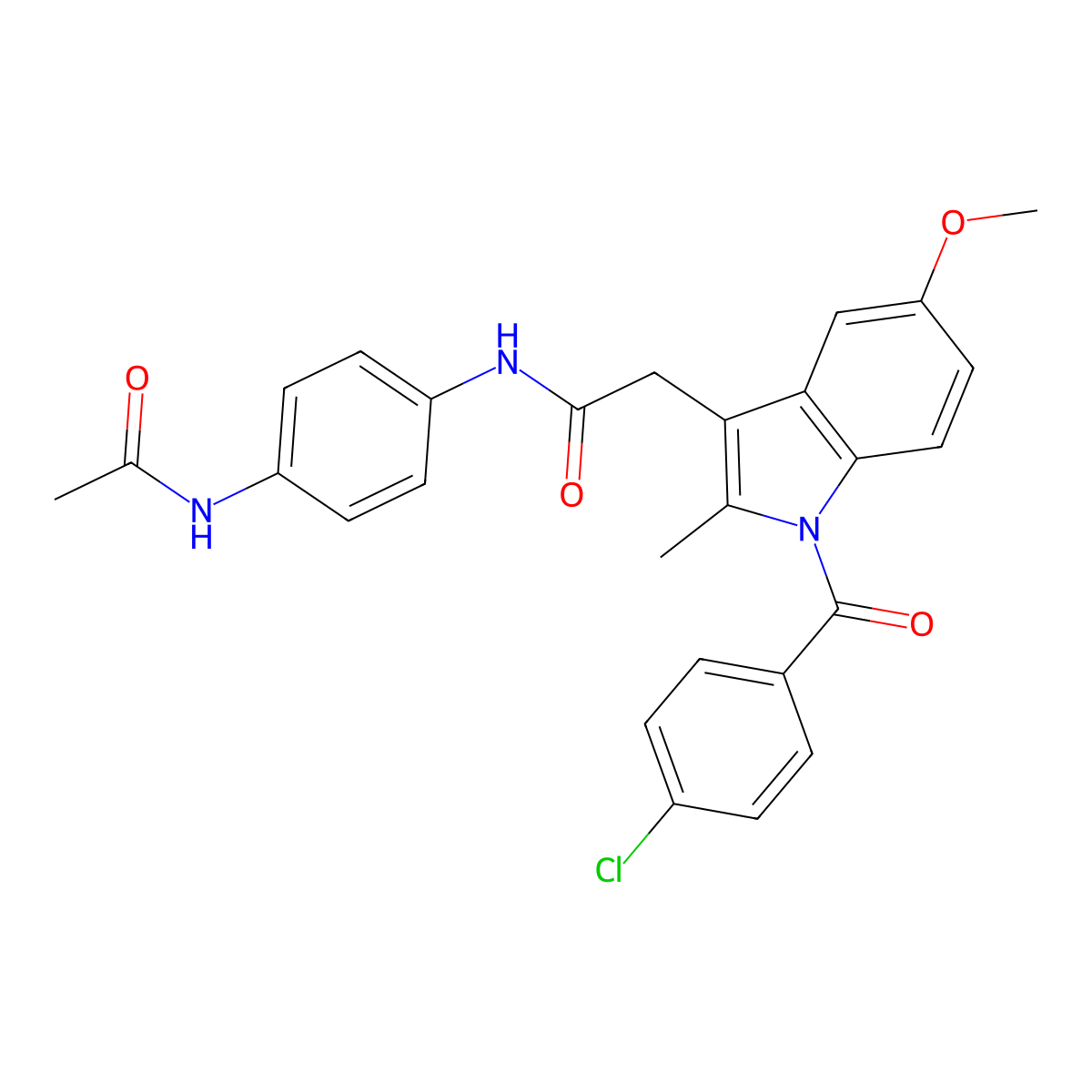 N-(4-Acetamidophenyl)indomethacin Amide molecular structure, CAS 261766-23-8