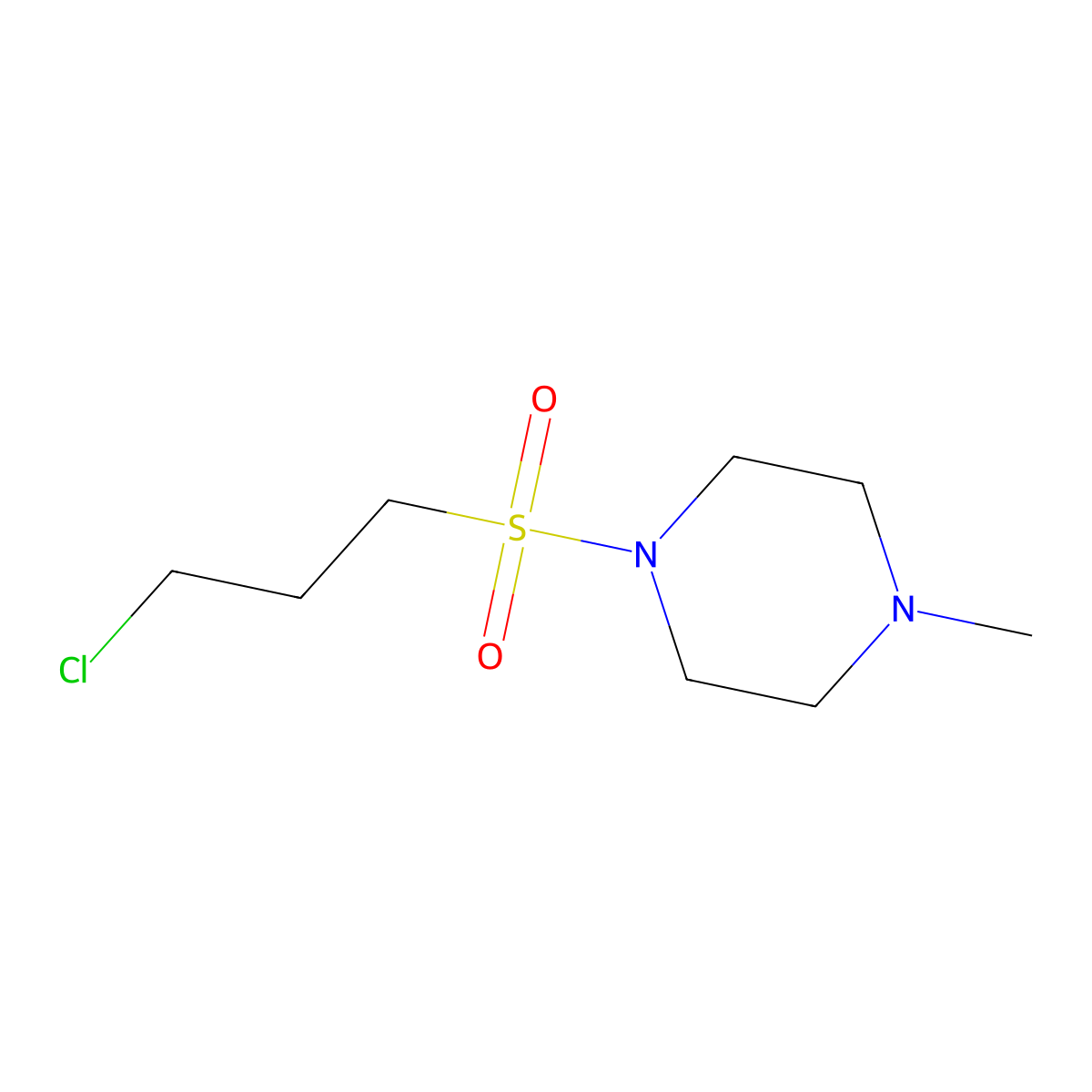 1-((3-Chloropropyl)sulfonyl)-4-methylpiperazine molecular structure, CAS 261767-18-4