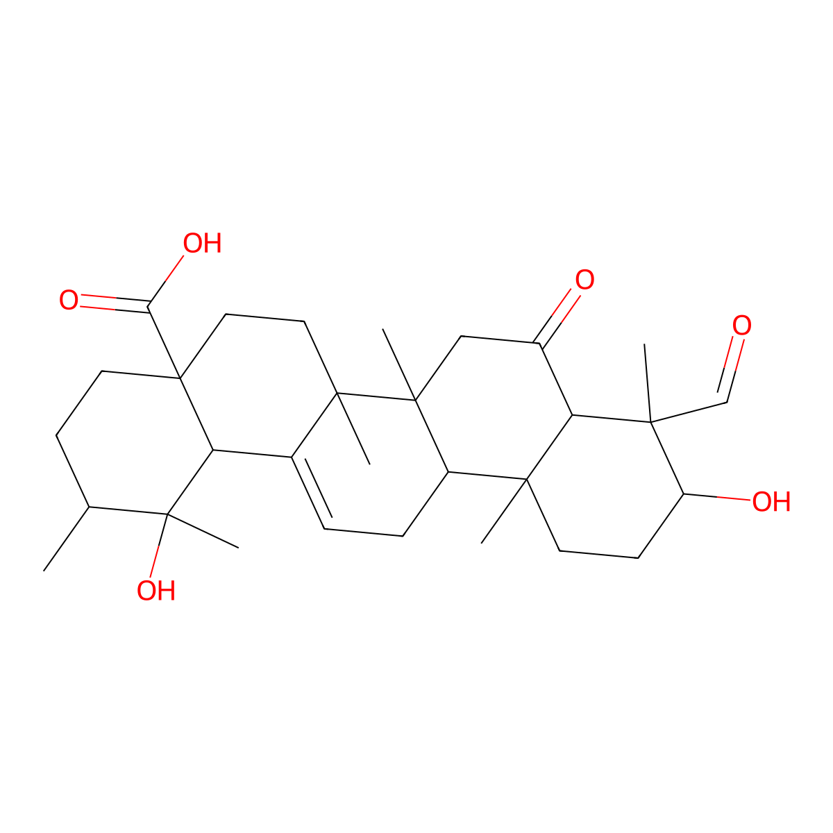 3,19-Dihydroxy-6,23-dioxo-12-ursen-28-oic acid molecular structure, CAS 261768-88-1