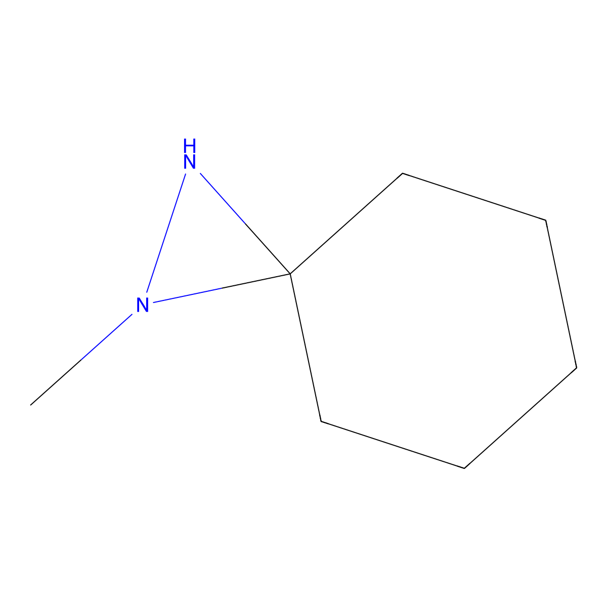 1-Methyl-1,2-diazaspiro[2.5]octane molecular structure, CAS 26177-34-4