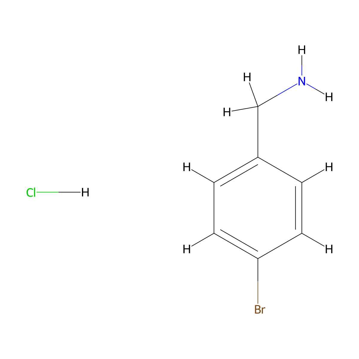 4-Bromobenzylamine hydrochloride molecular structure, CAS 26177-44-6