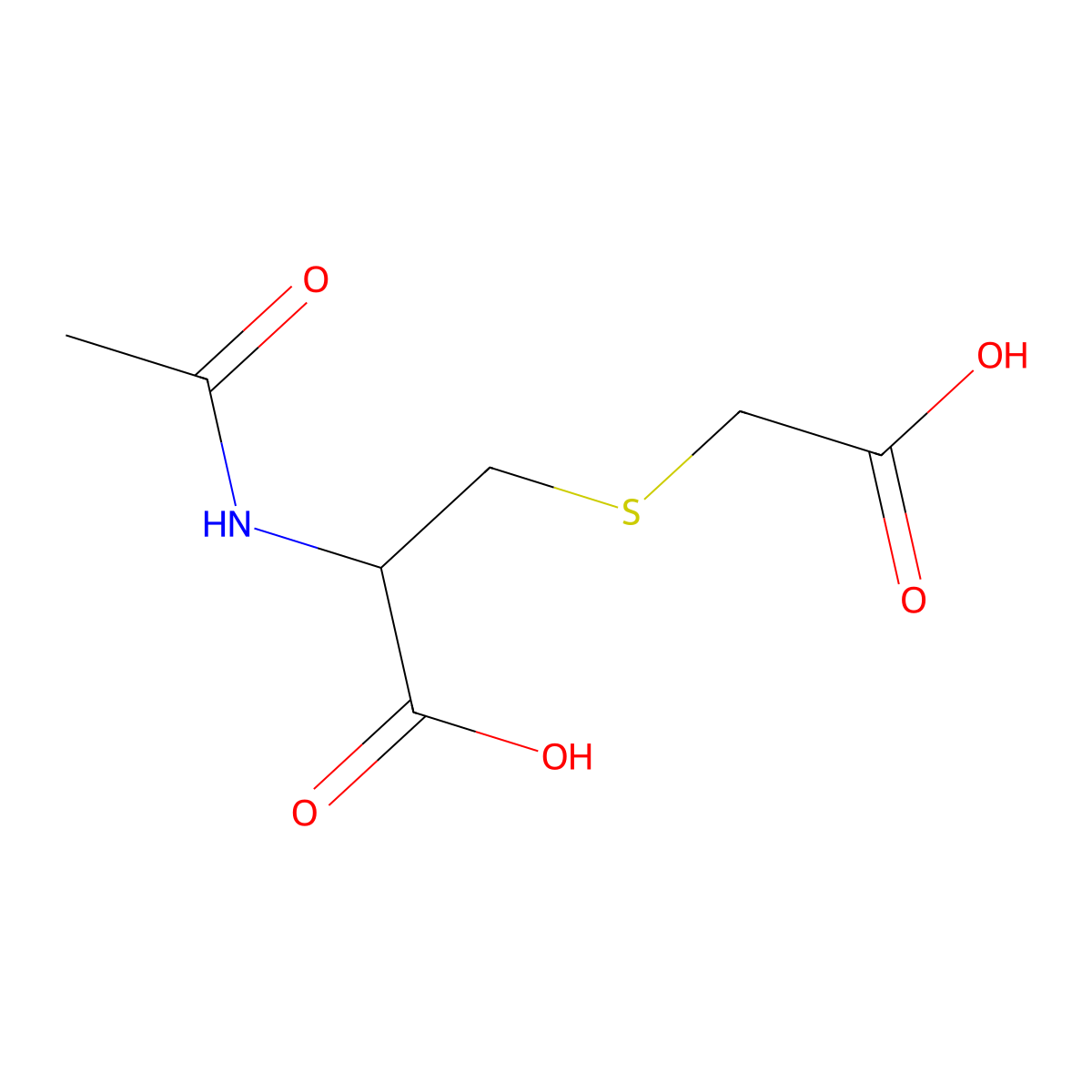 N-acetyl-S-(carboxymethyl)-L-cysteine molecular structure, CAS 26177-54-8