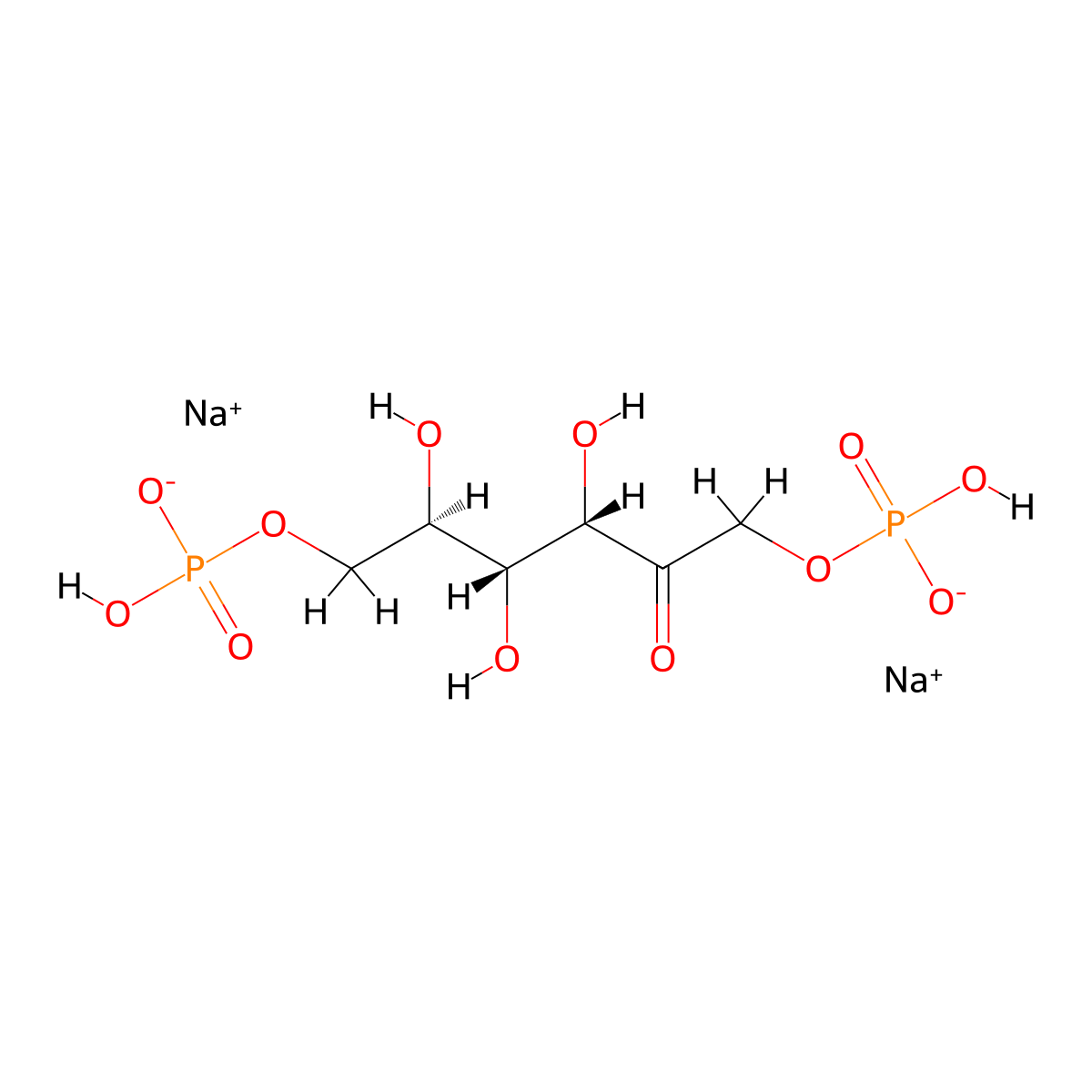 Fructose 1,6-diphosphate disodium molecular structure, CAS 26177-85-5