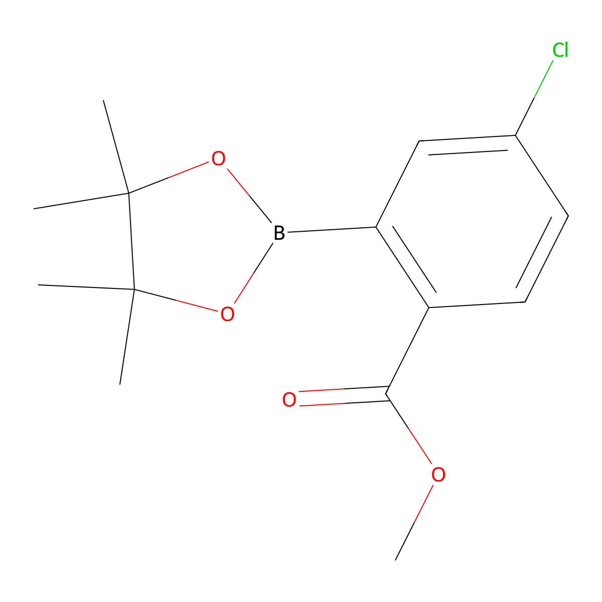 Methyl 4-chloro-2-(4,4,5,5-tetramethyl-1,3,2-dioxaborolan-2-YL)benzoate molecular structure, CAS 2617701-40-1
