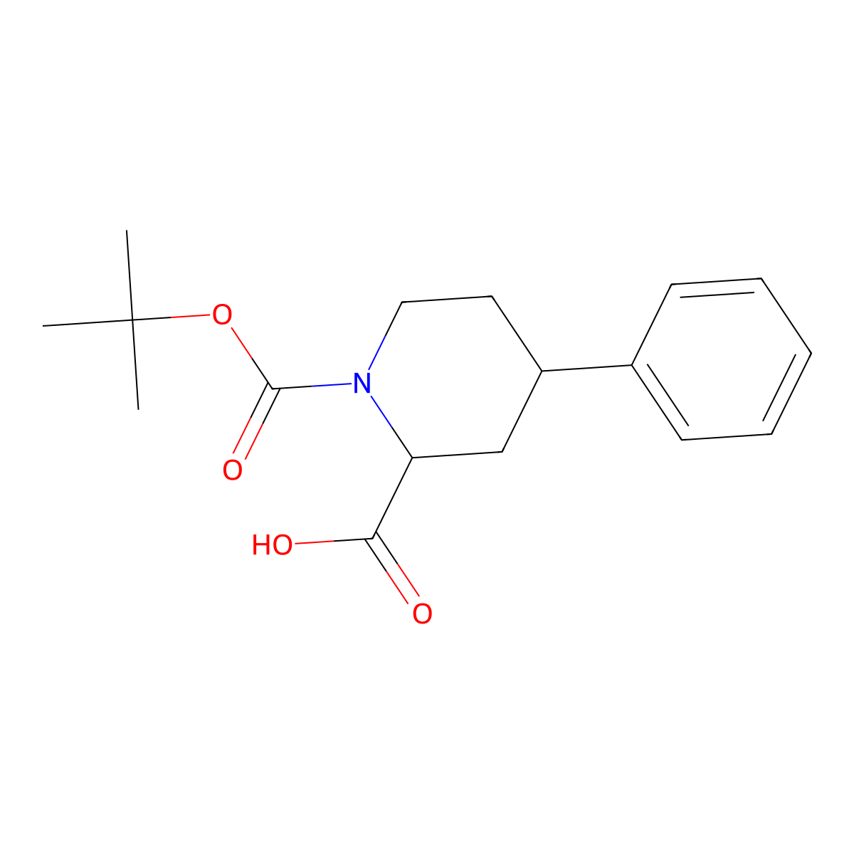 (2S,4S)-1-Boc-4-Phenyl-piperidine-2-dicarboxylic acid molecular structure, CAS 261777-51-9